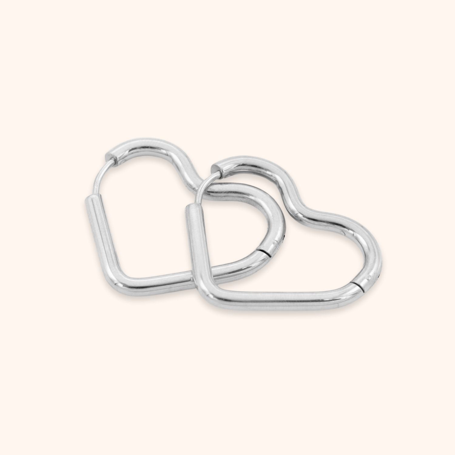Hartvormige hoops zilver