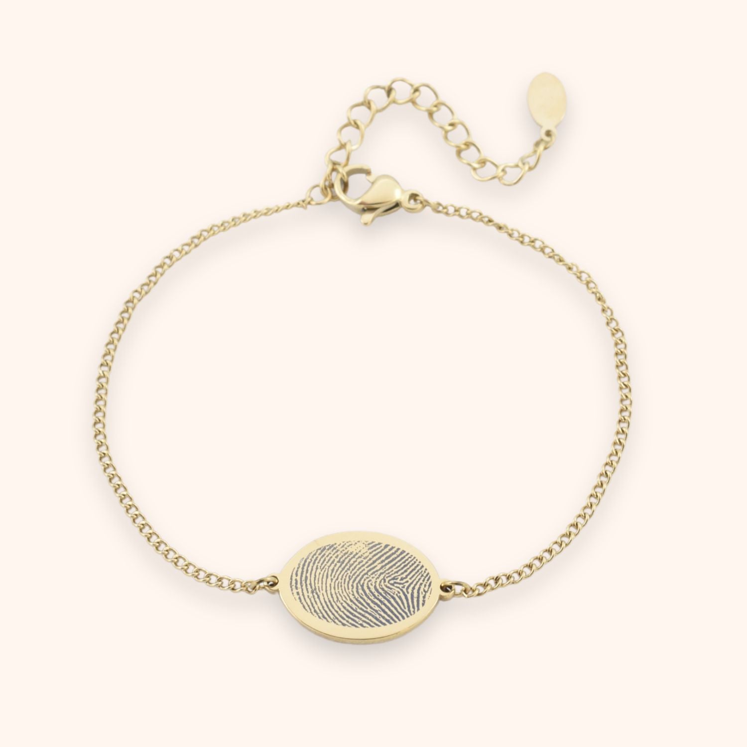 Vingerafdruk armband graveren dames goud stainless steel