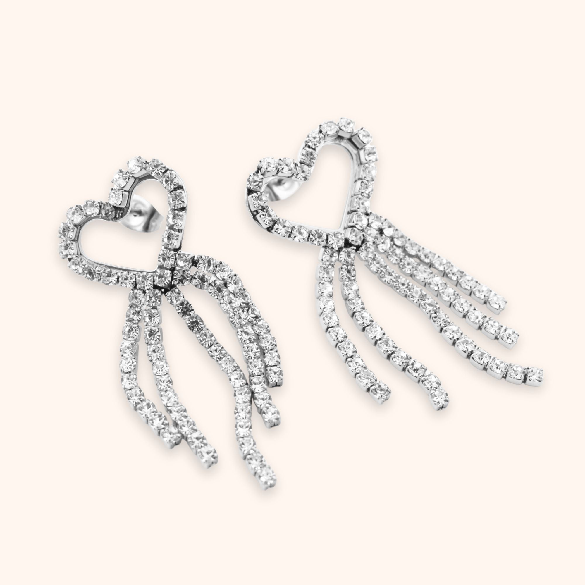 Party oorbellen strass hart