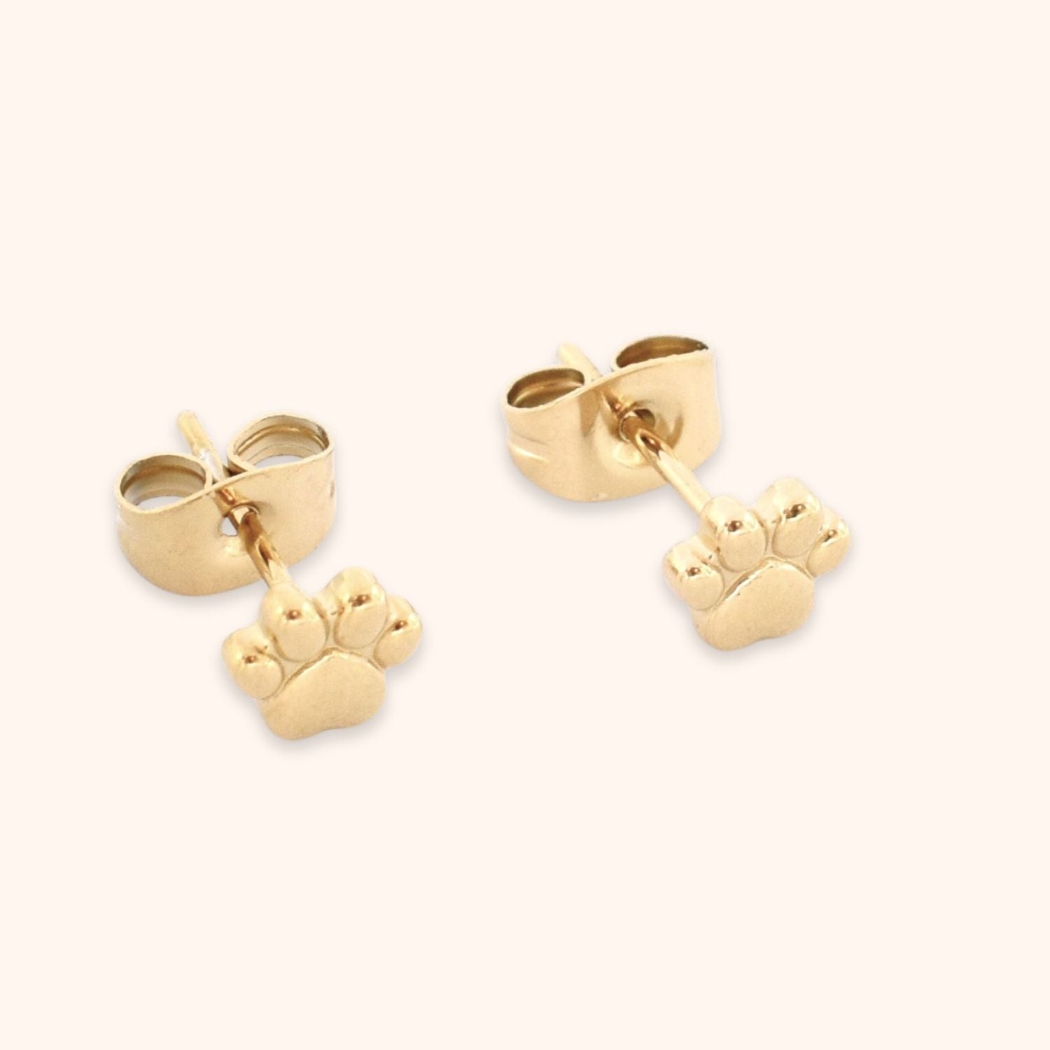 oorknopjes pootjes stainless steel goud