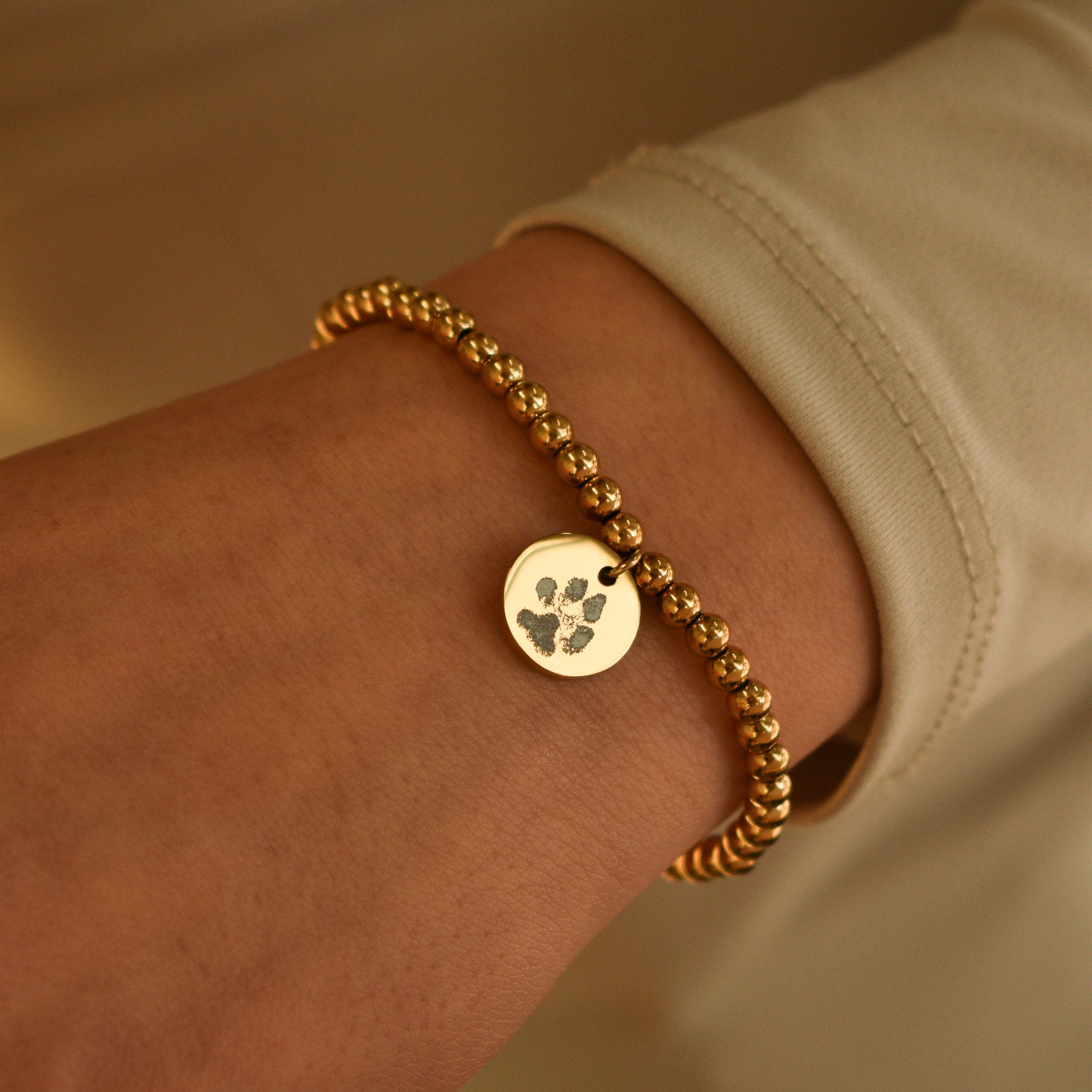 Dames armband pootafdruk huisdier goud stainless steel