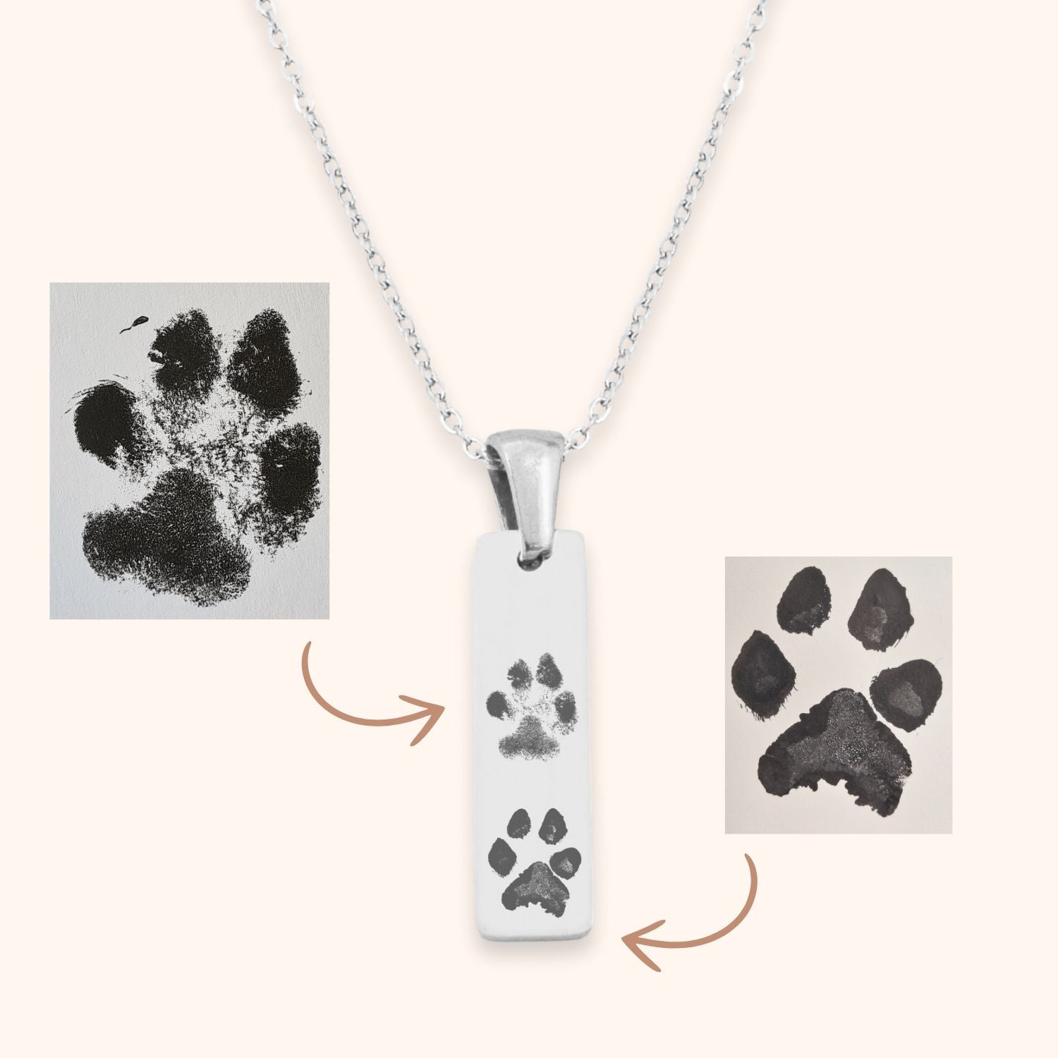 Ketting staafje 2 pootafdrukken