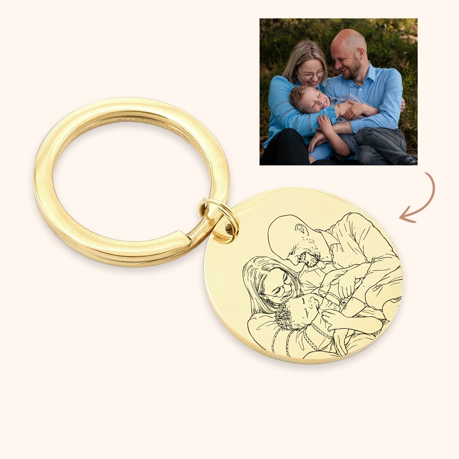 Sleutelhanger foto lijntekening