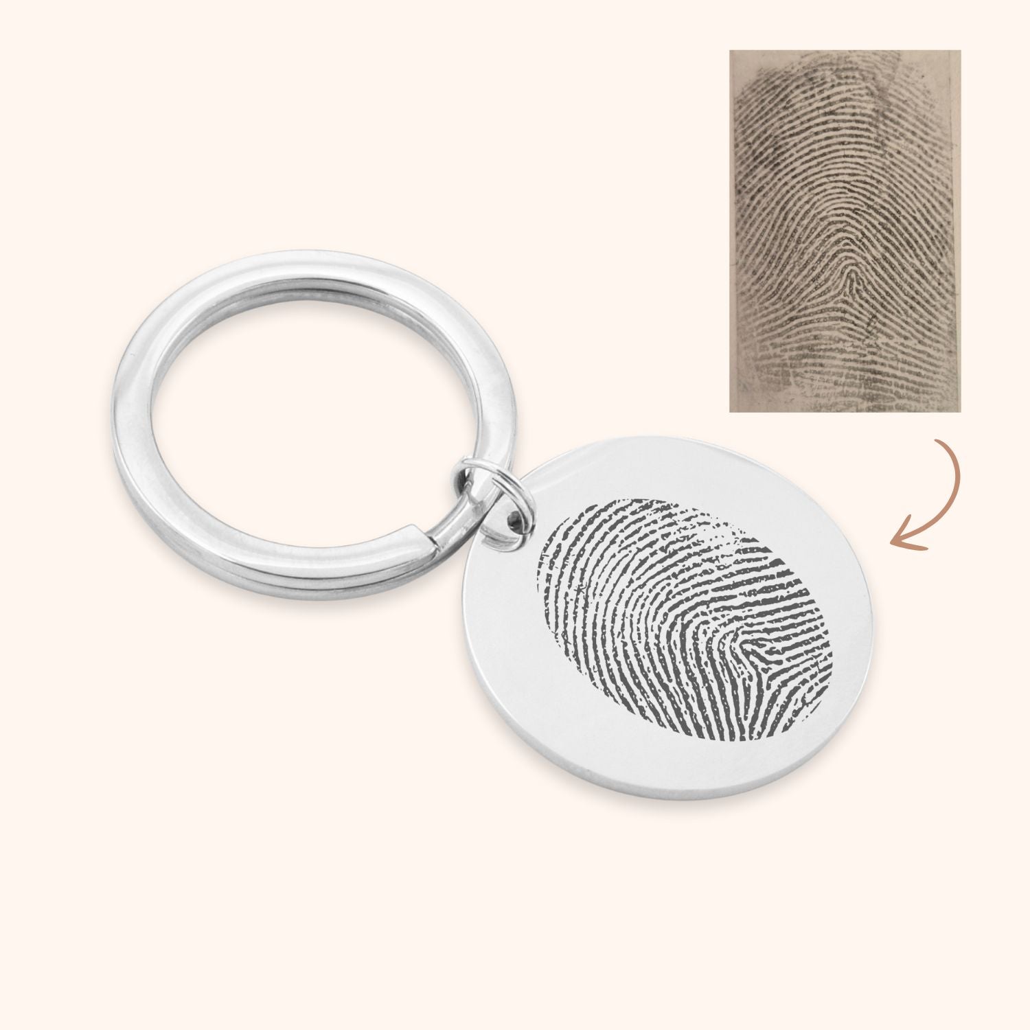 Sleutelhanger vingerafdruk ovaal