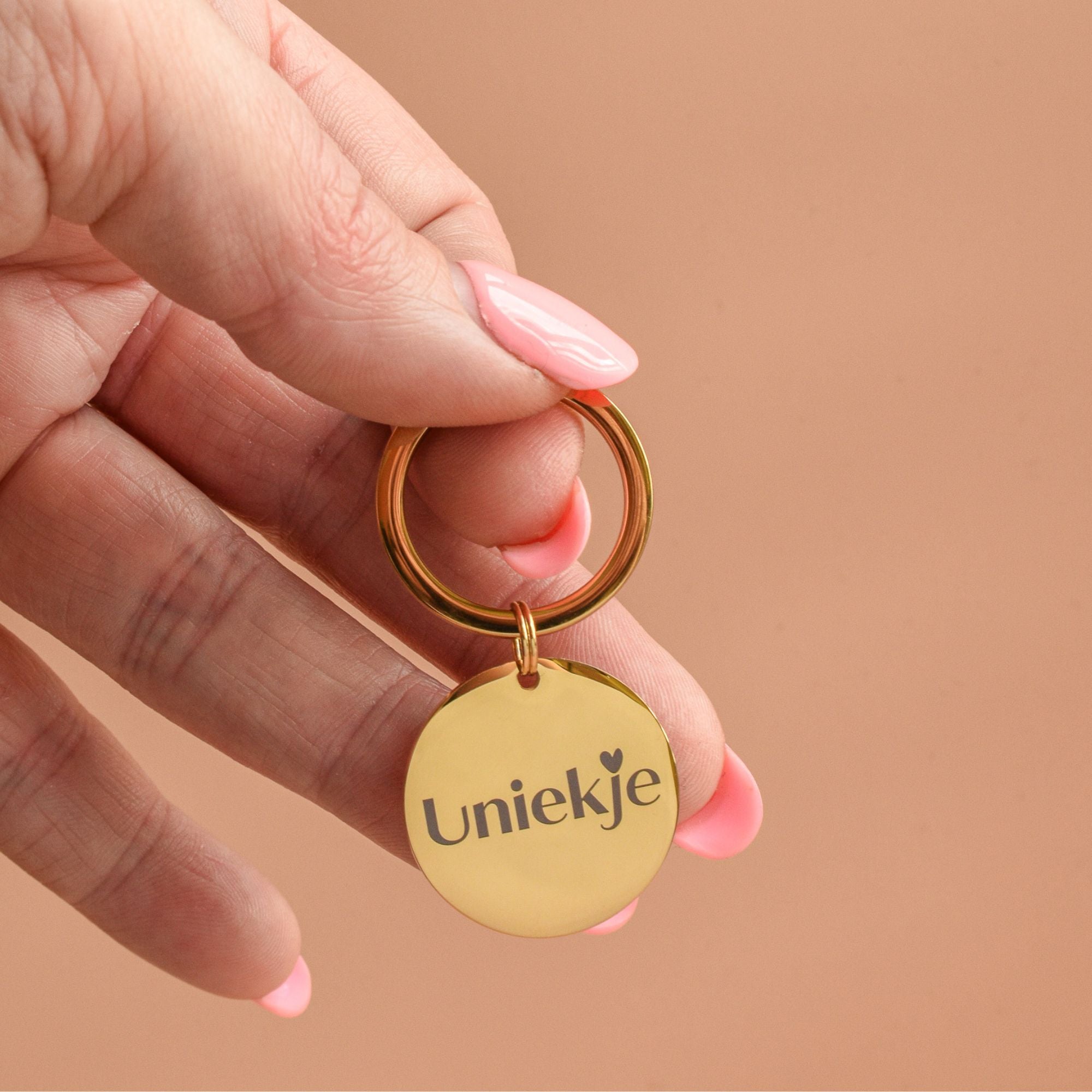 Ronde sleutelhanger eigen logo