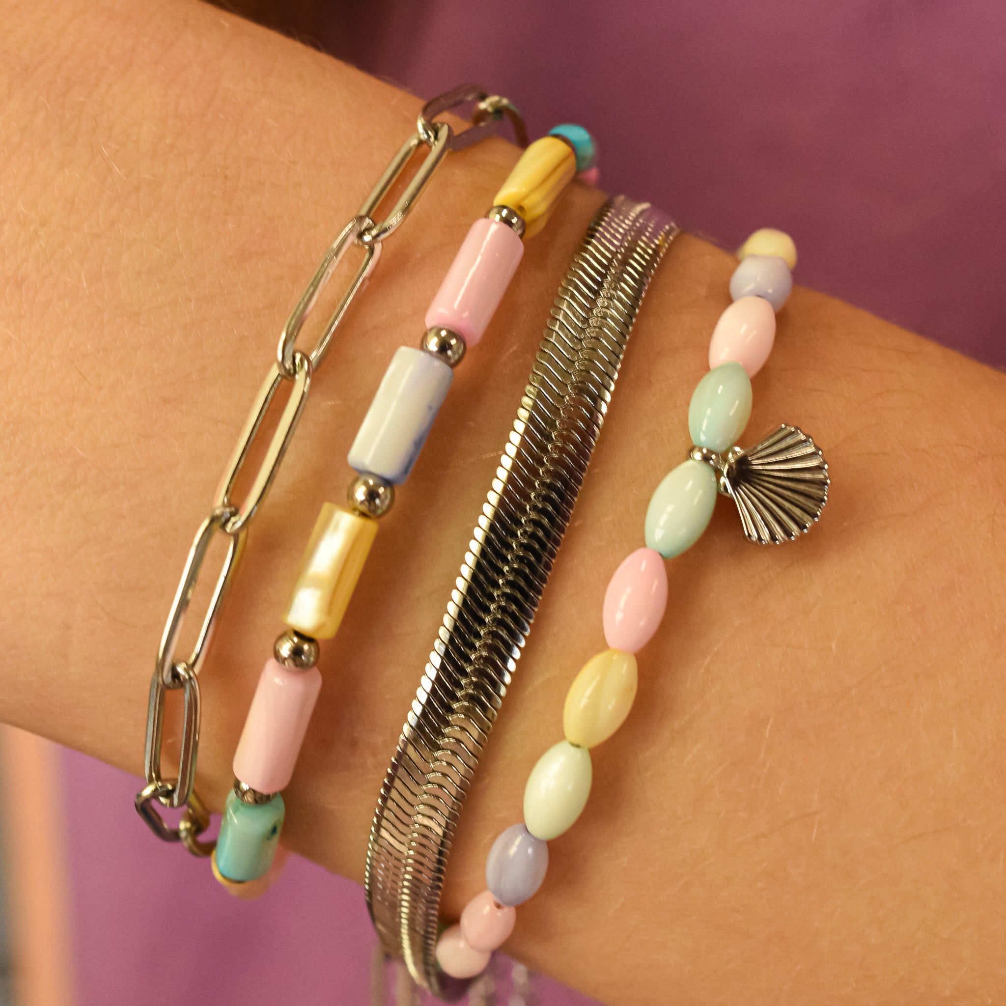 Stainless steel armbanden dames kleur zilver stainless steel