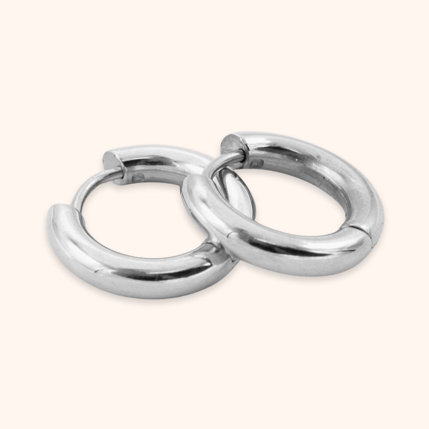 16 mm chunky hoops statement zilver stainless steel