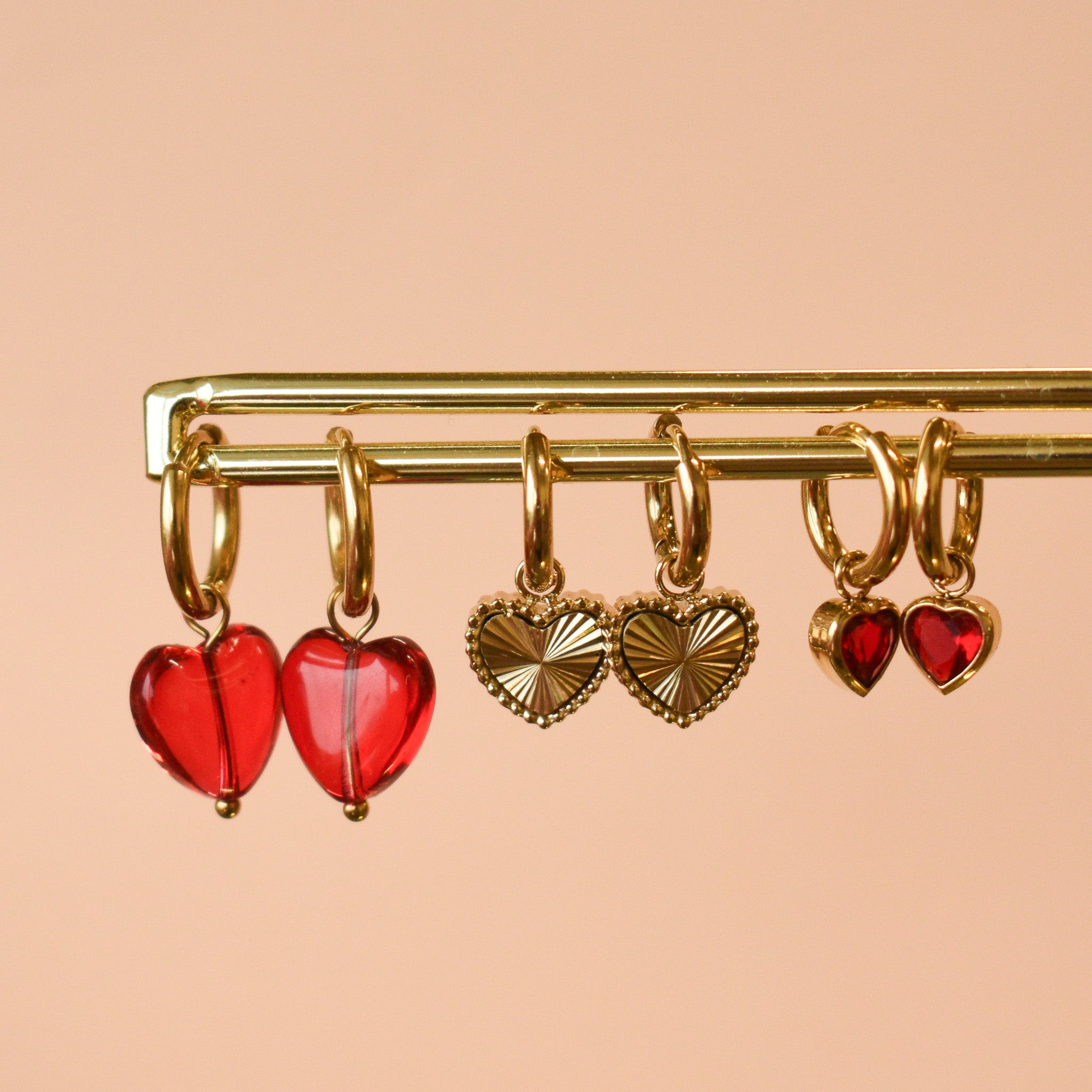 Hart hoops goud stainless steel