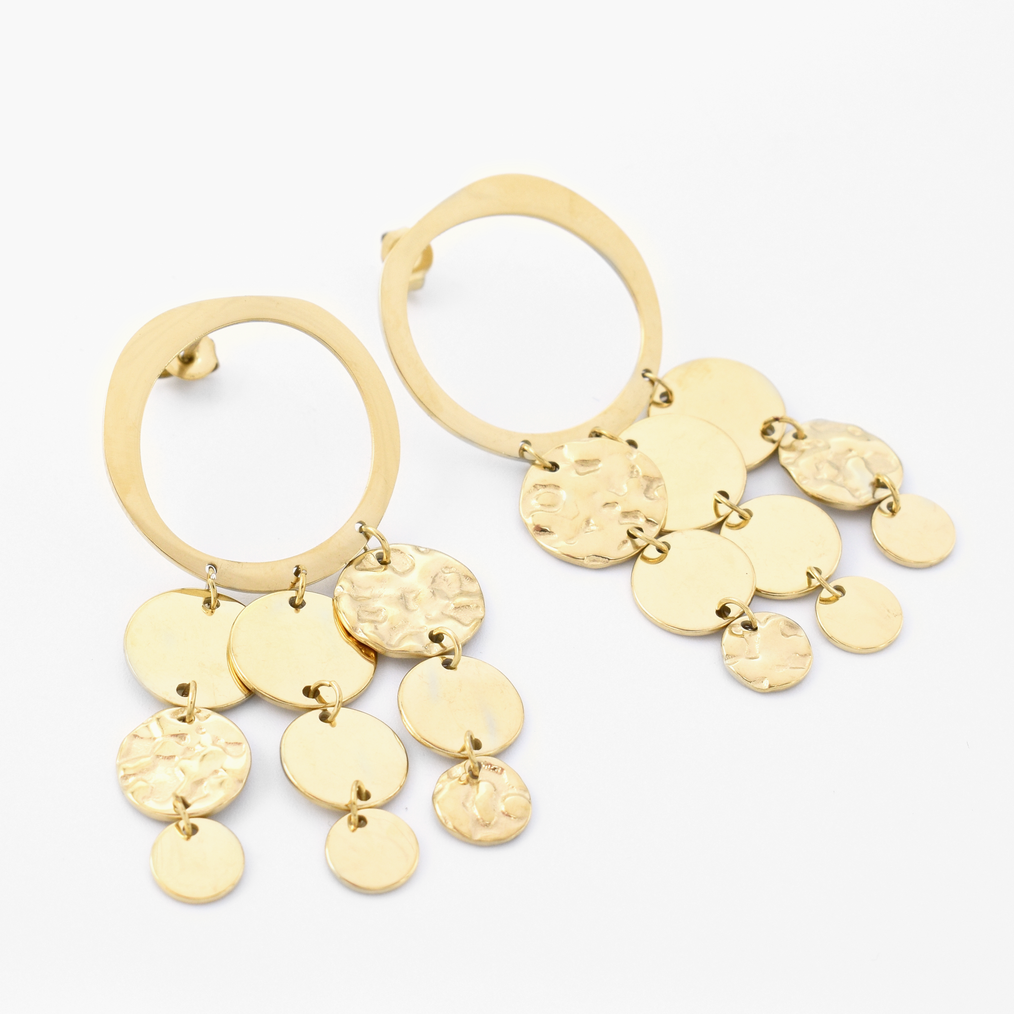 Heart earrings beige