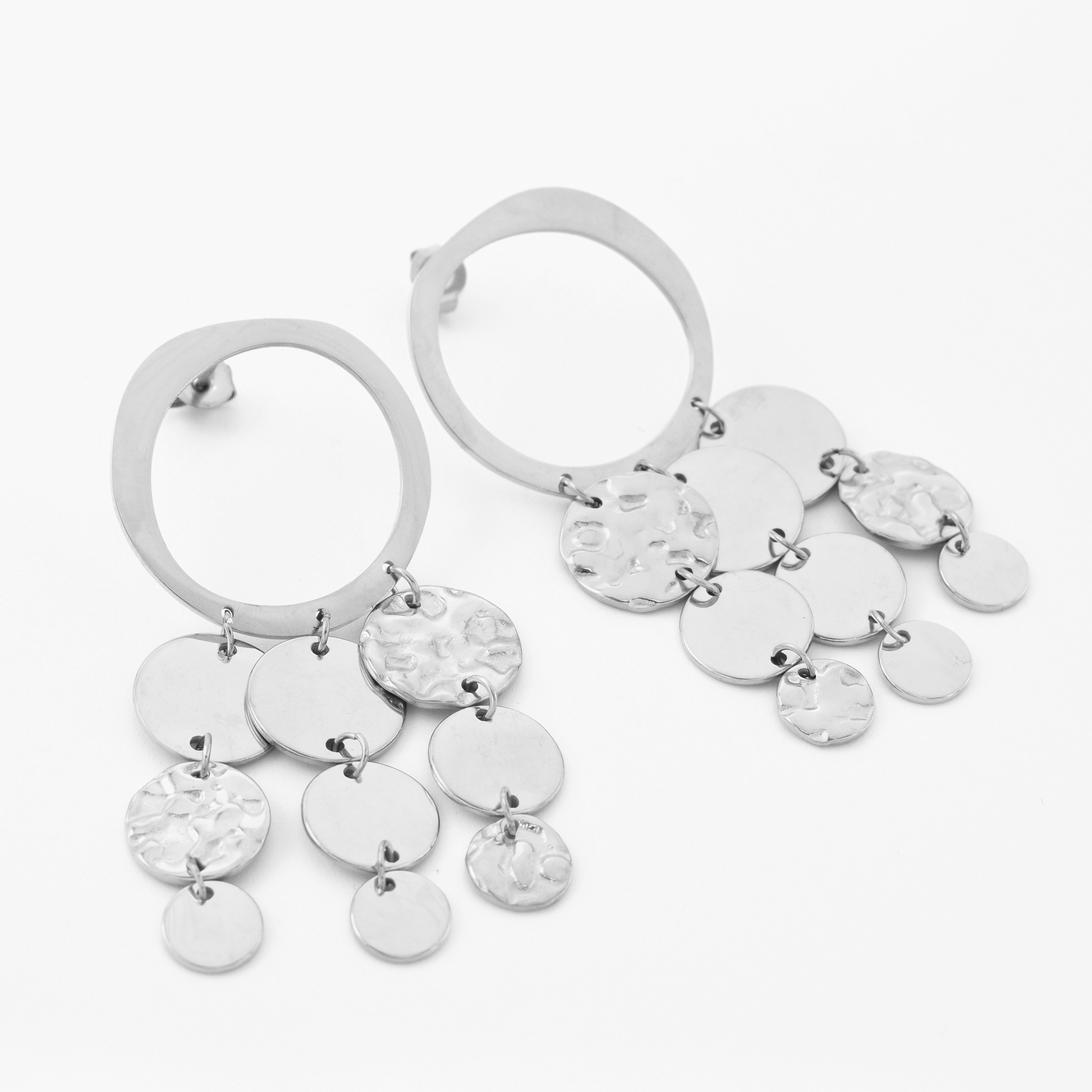 Heart earrings beige