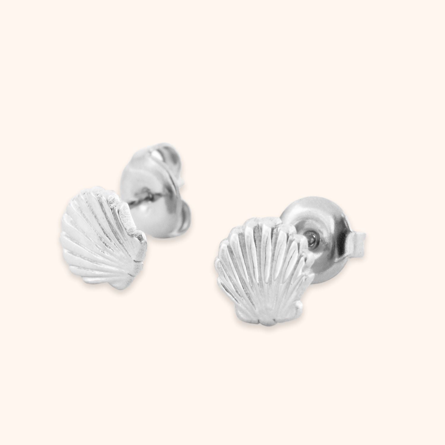 schelp oorknopjes zilver oorbellen