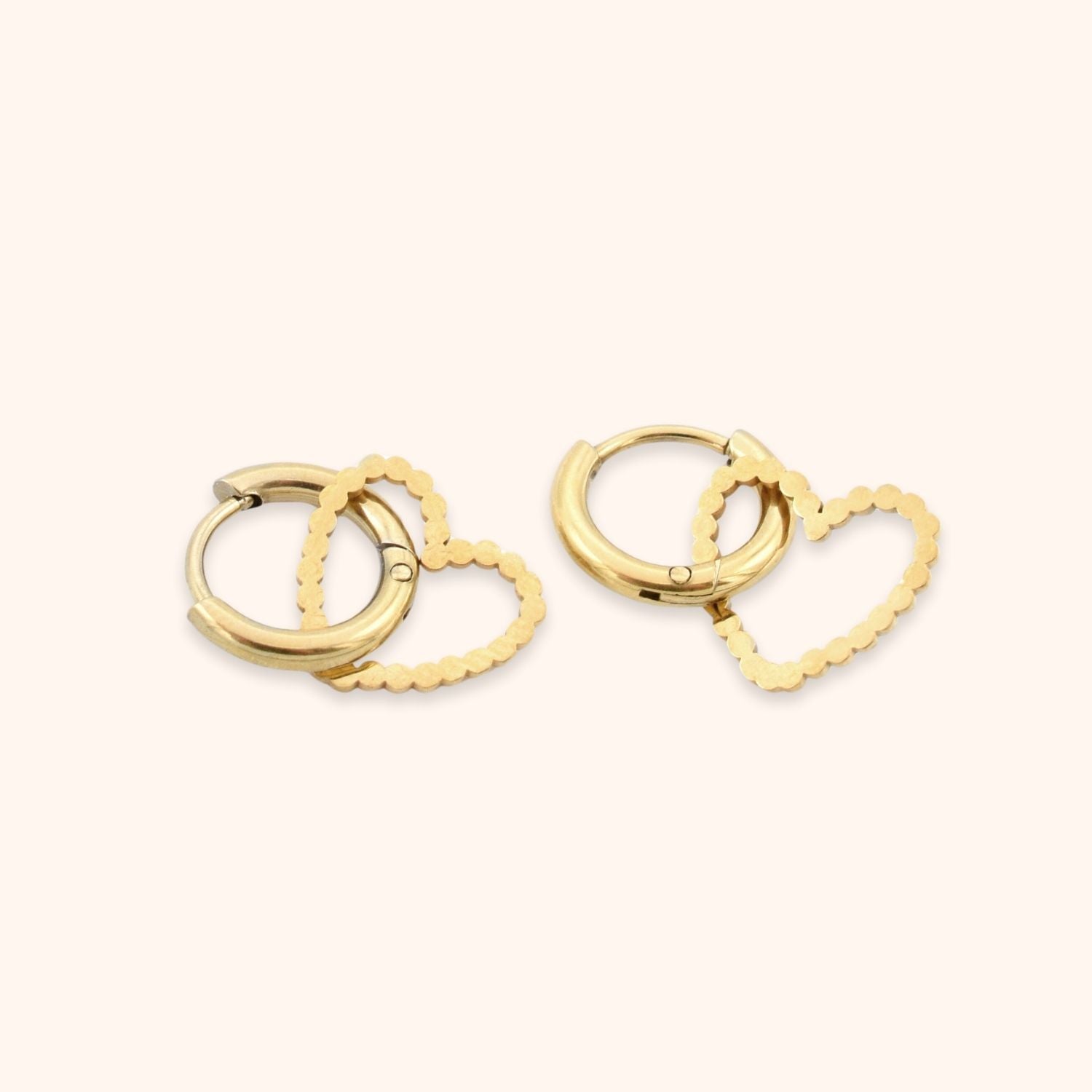 Hoops hart hanger sierlijk goud rvs