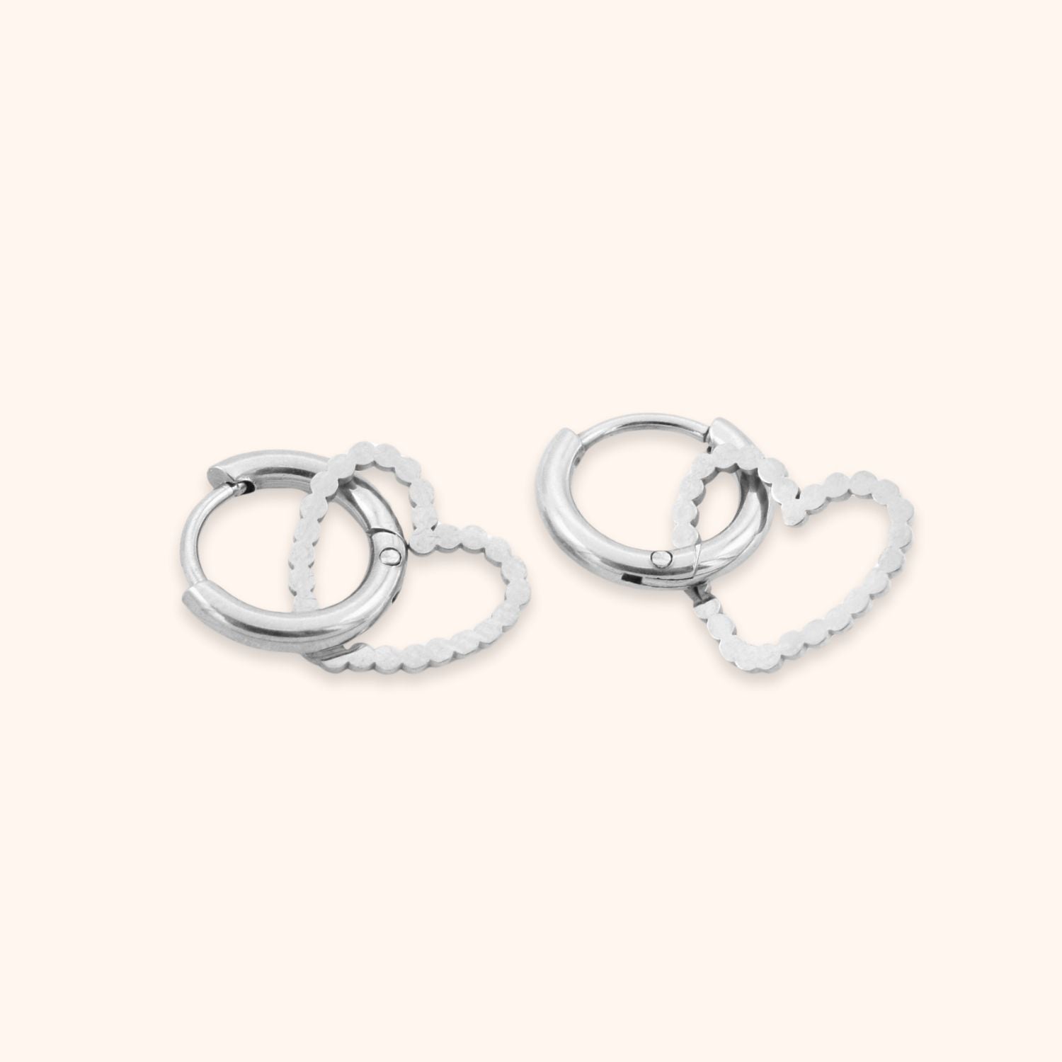 Hoops hart hanger sierlijk zilver rvs