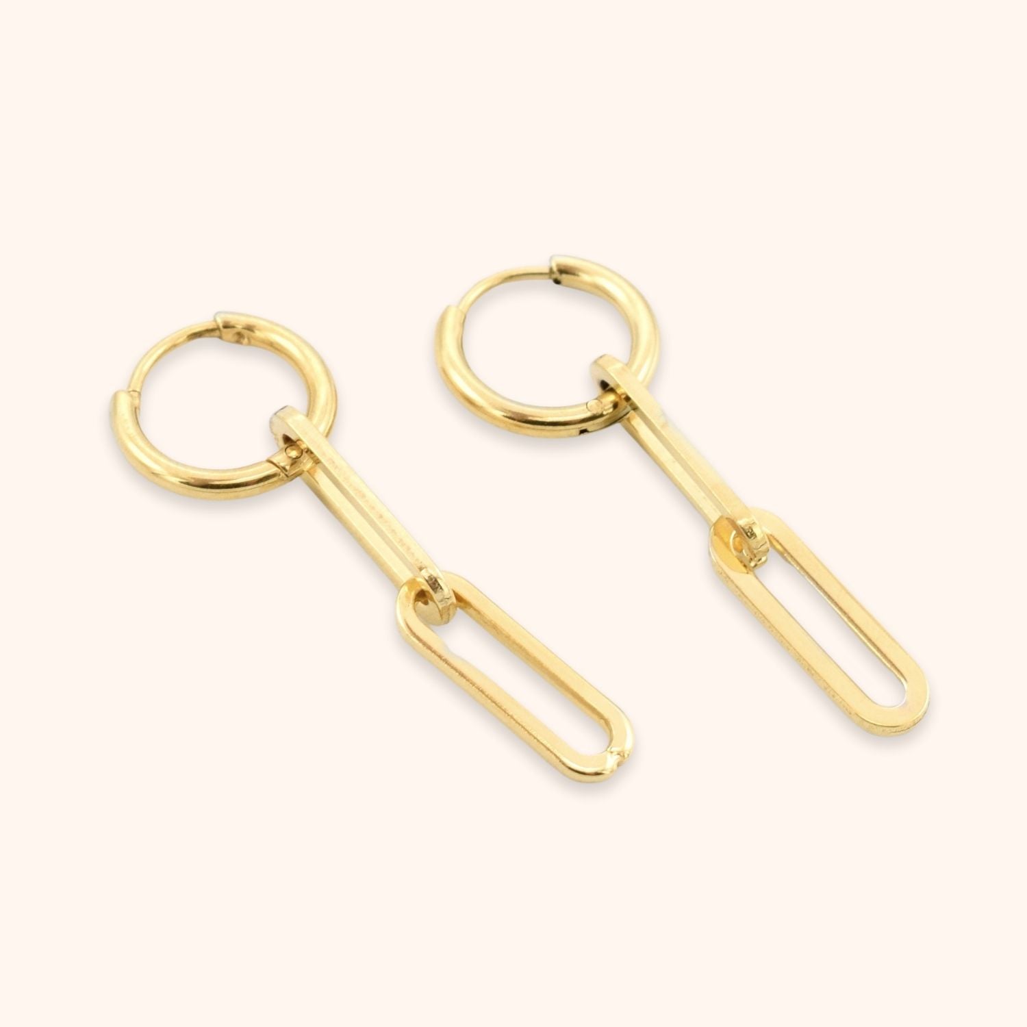Hoops met ketting hanger goud stainless steel
