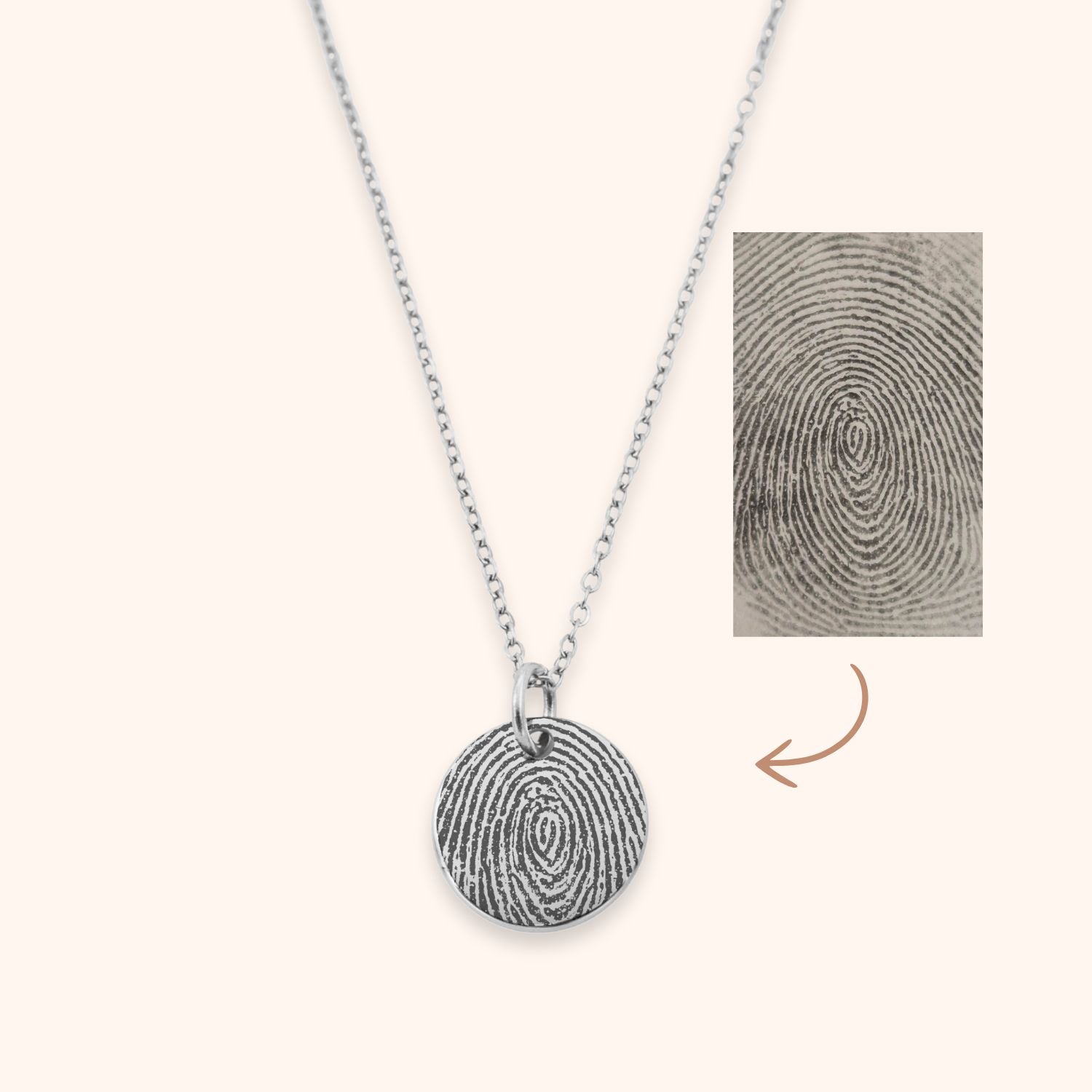 Ketting vingerafdruk kleine hanger