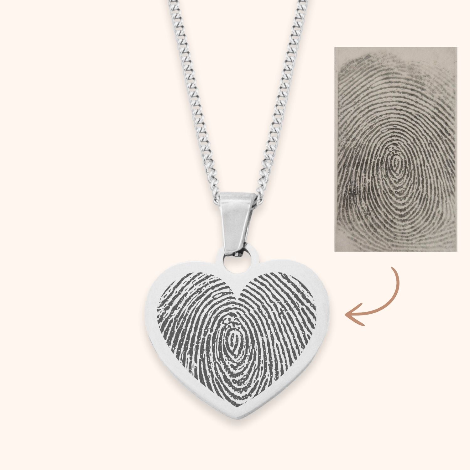 Hart ketting vingerafdruk