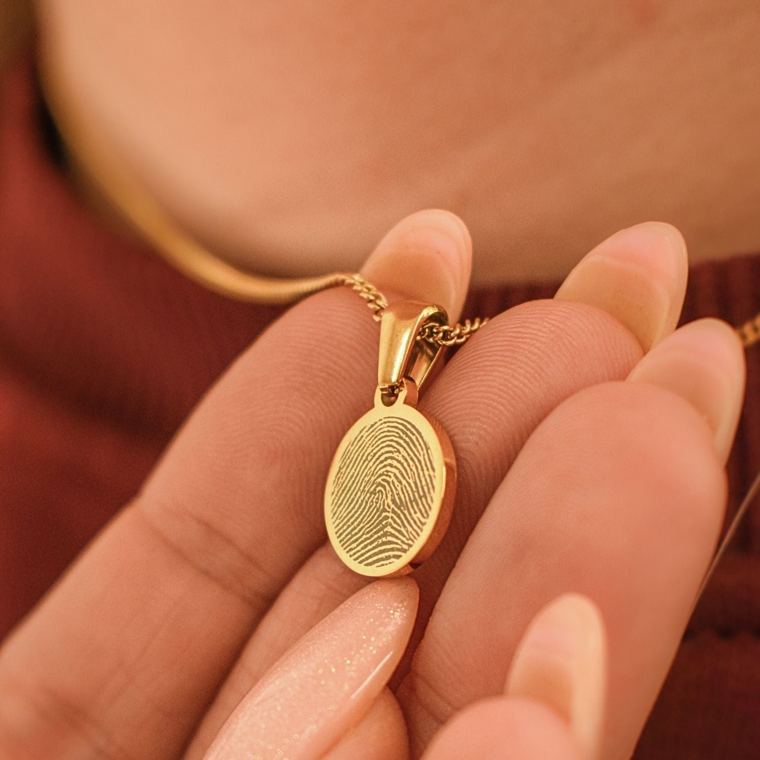 Vingerafdruk ketting cirkel