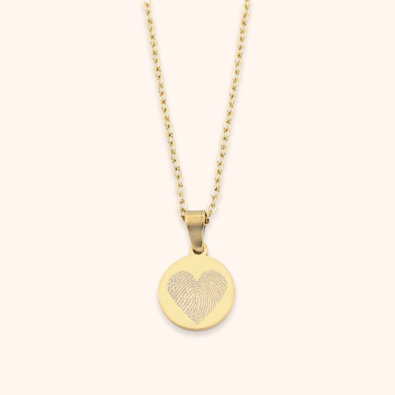 Vingerafdruk ketting hart vorm goud munt