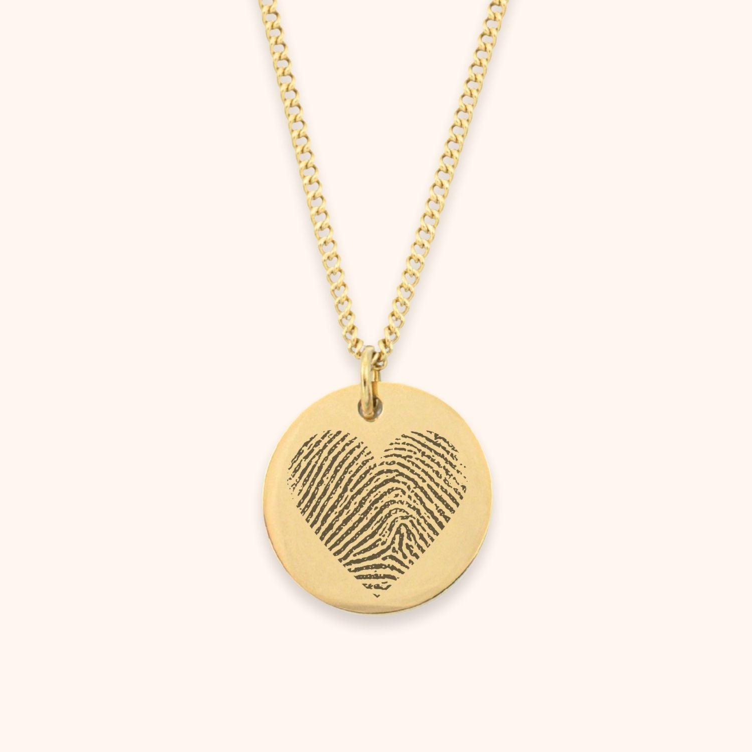 Vingerafdruk ketting hart vorm goud rvs hanger