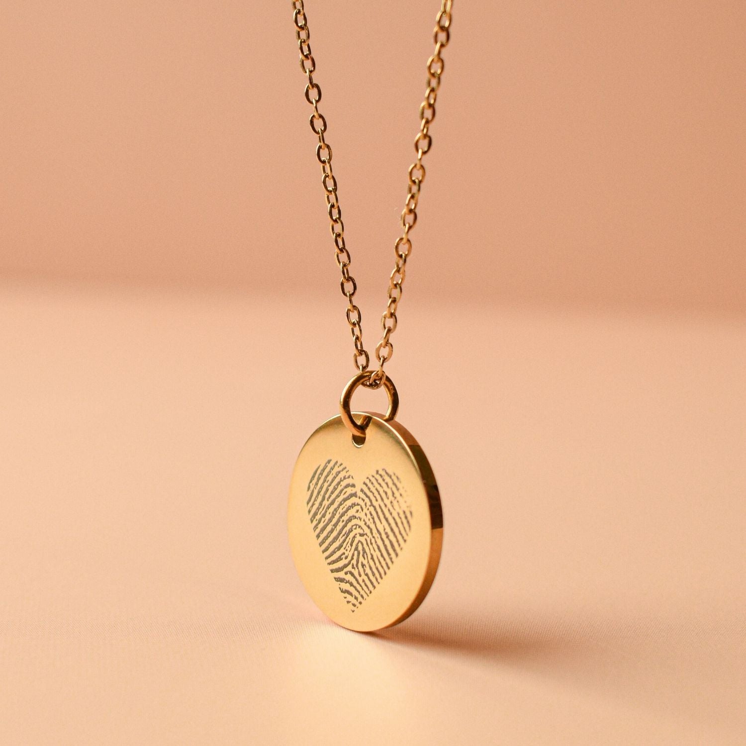 Vingerafdruk ketting munt hart