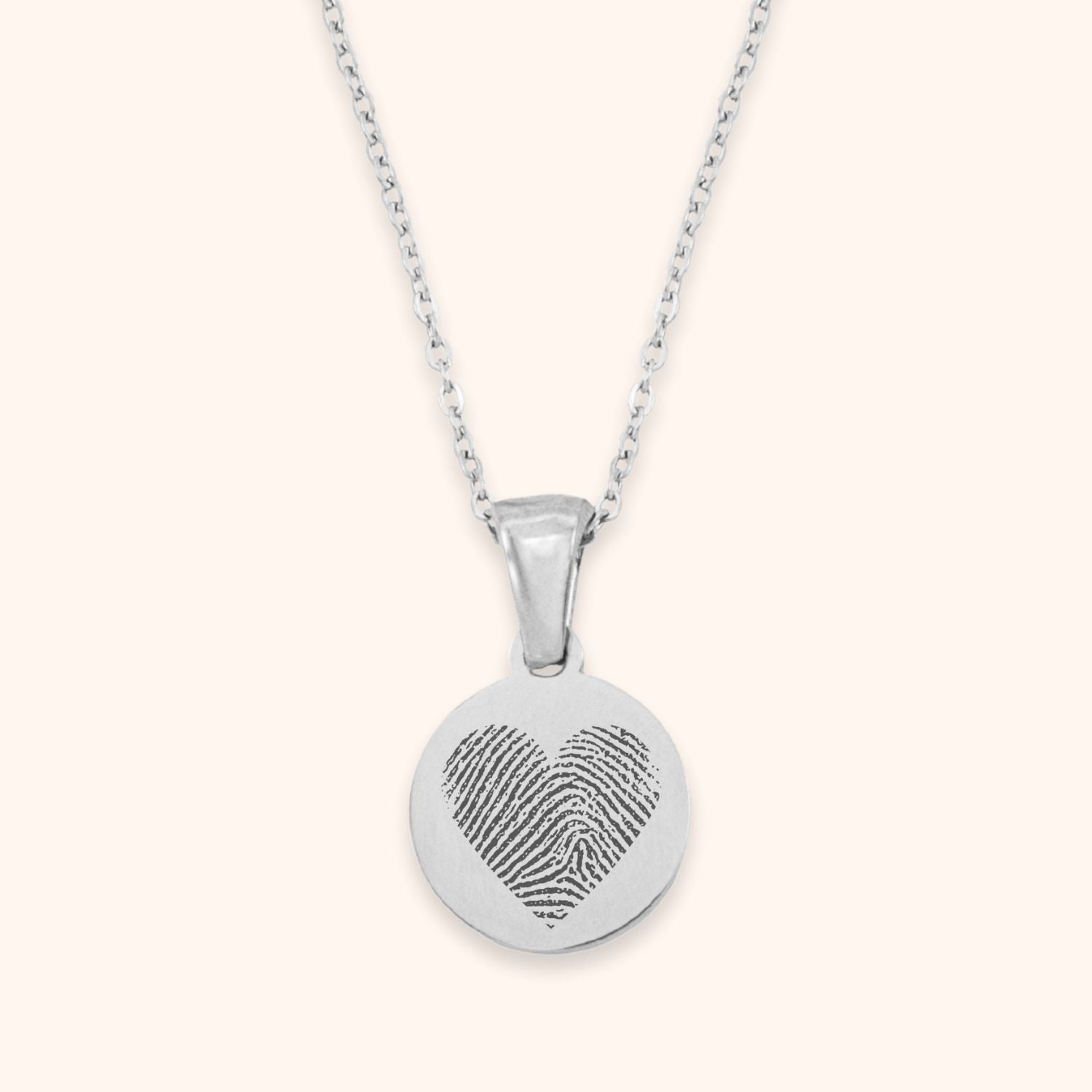 Persoonlijke vingerafdruk ketting hart vorm stainless steel