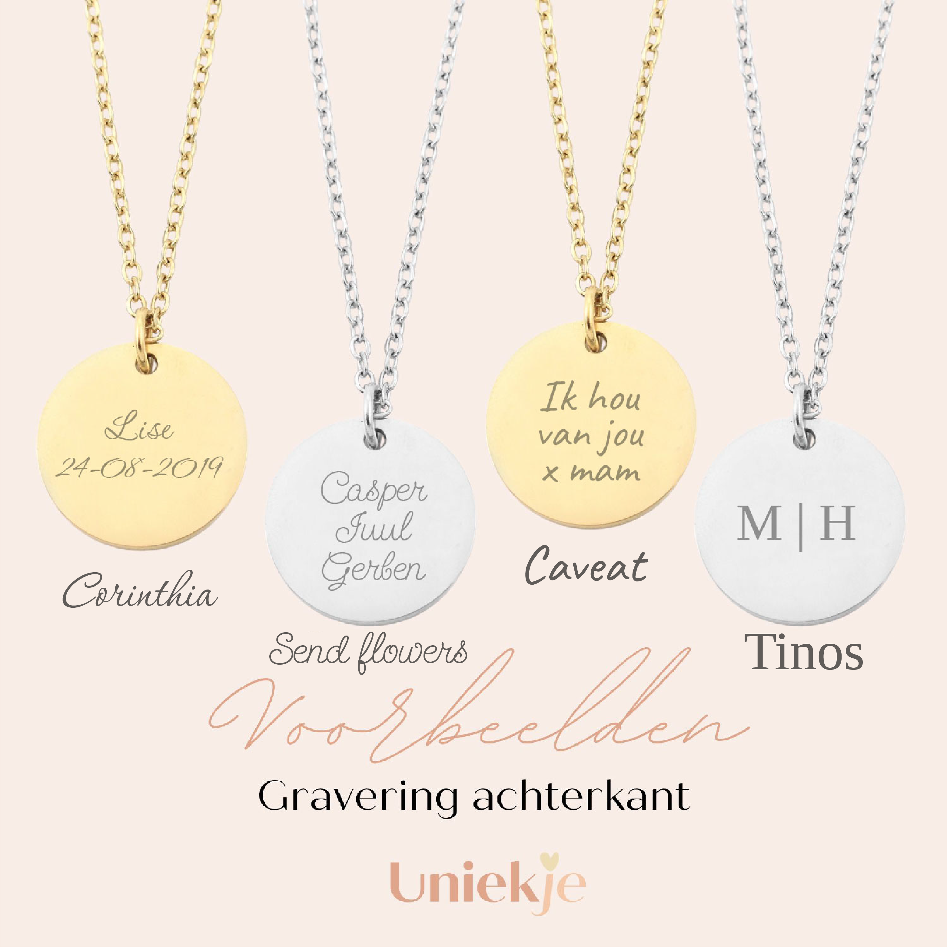 Geboortebloem ketting 2 bloemen