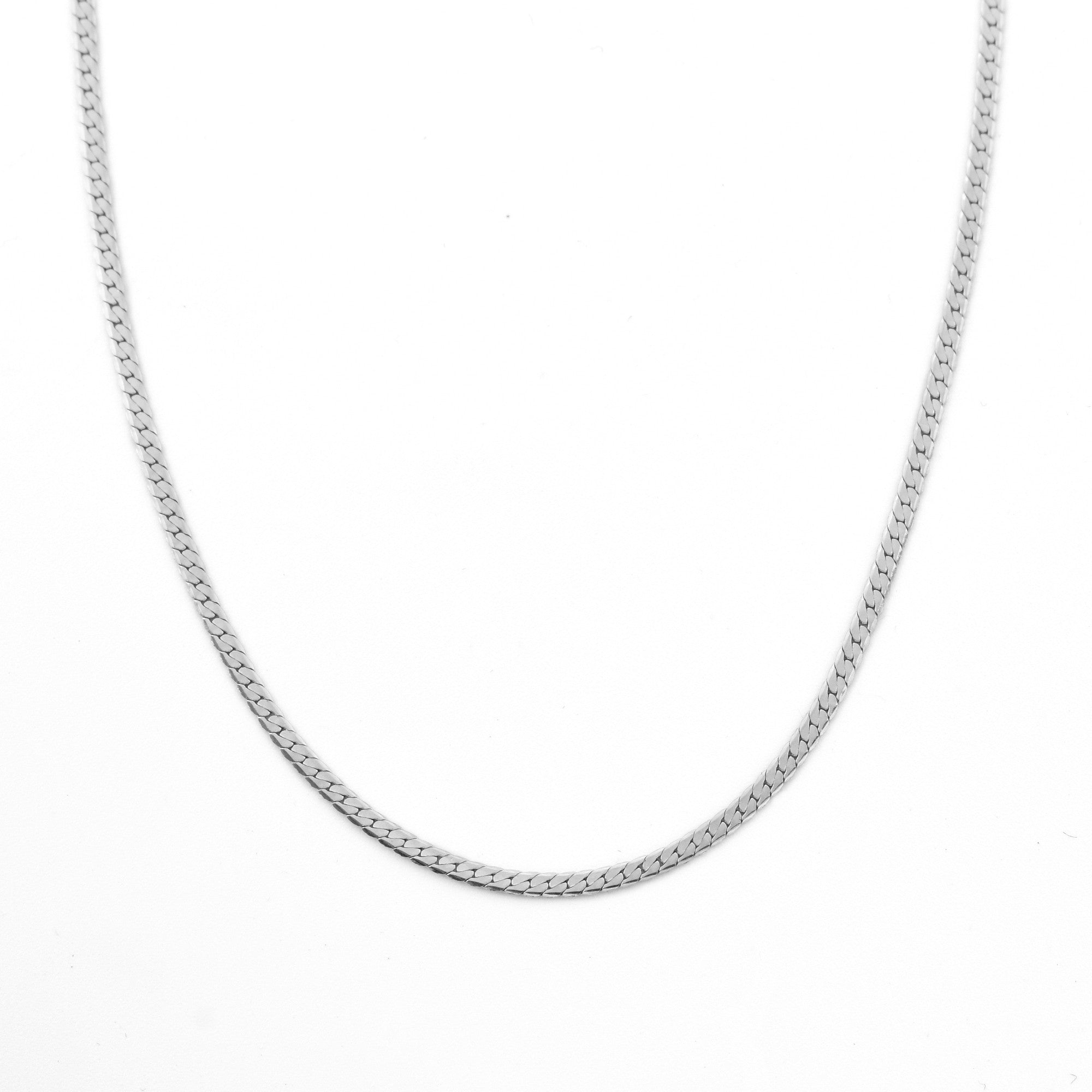 basic ketting plat zilver stainless steel