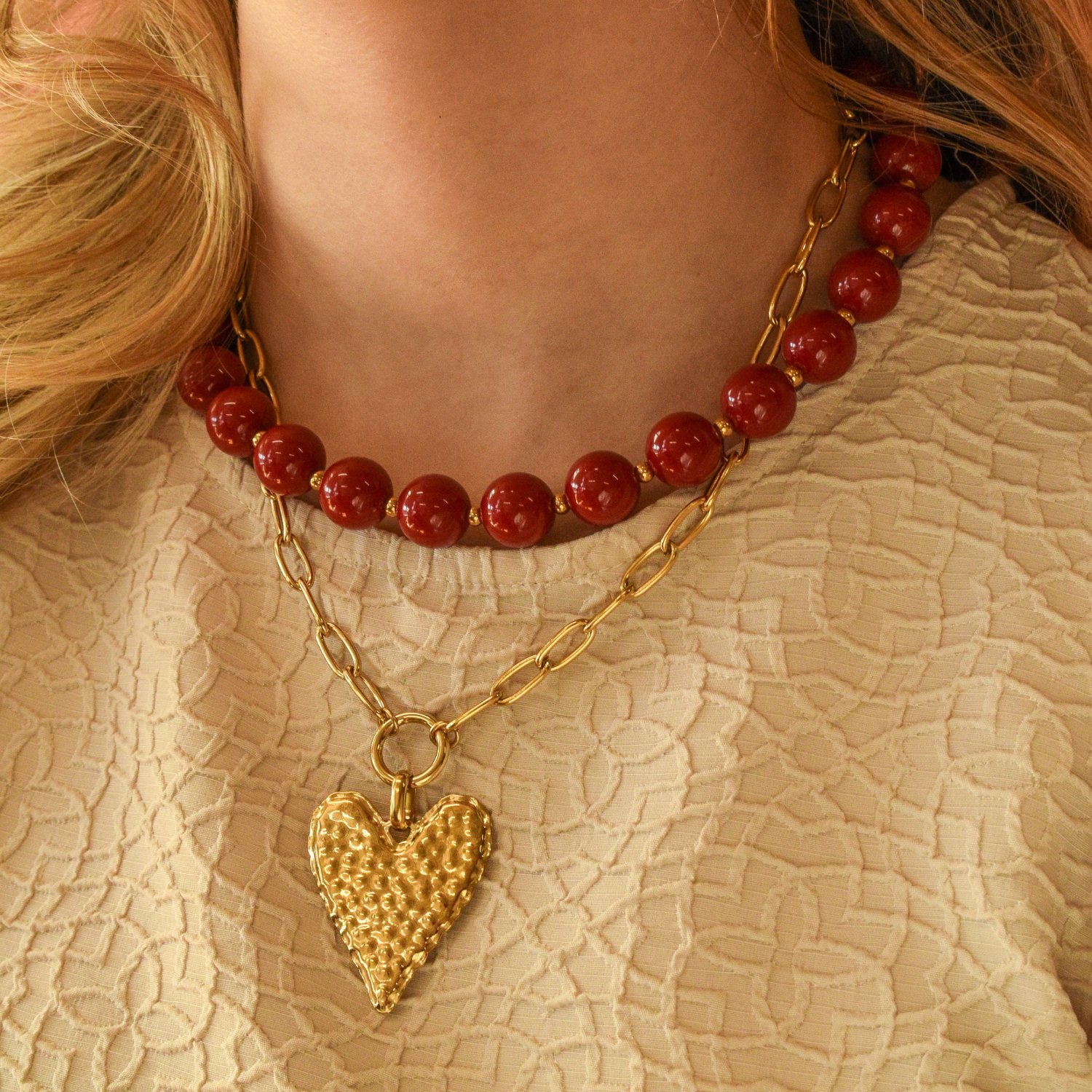 Ketting lang met een hart stainless steel