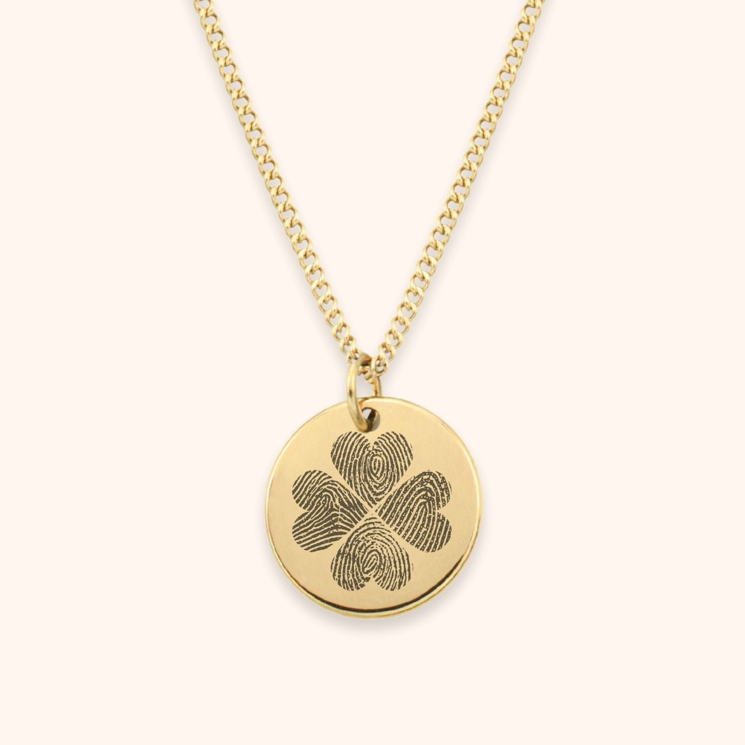 Ketting met 4 vingerafdrukken goud stainless steel