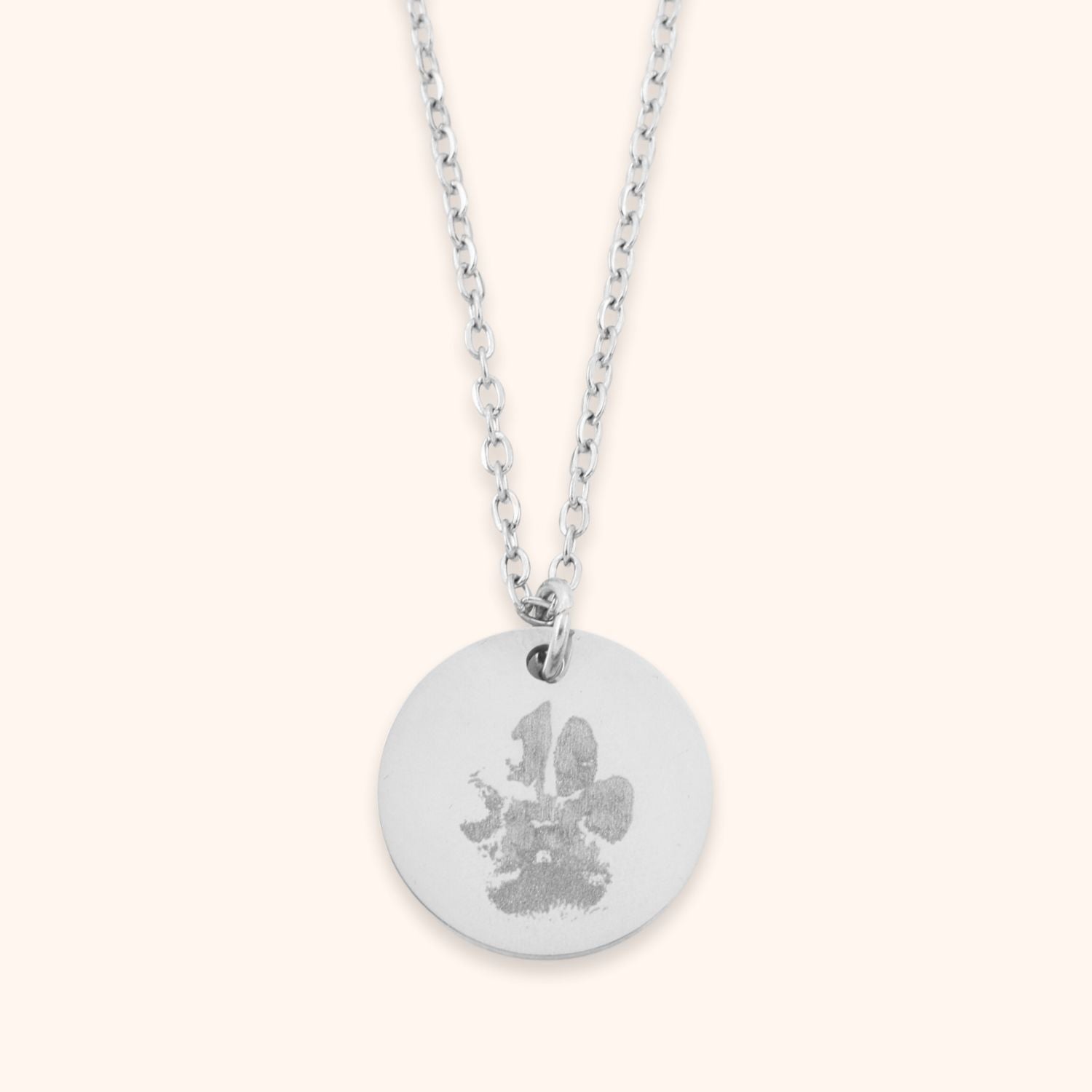 Ketting met pootafdruk hond gepersonaliseerd zilver