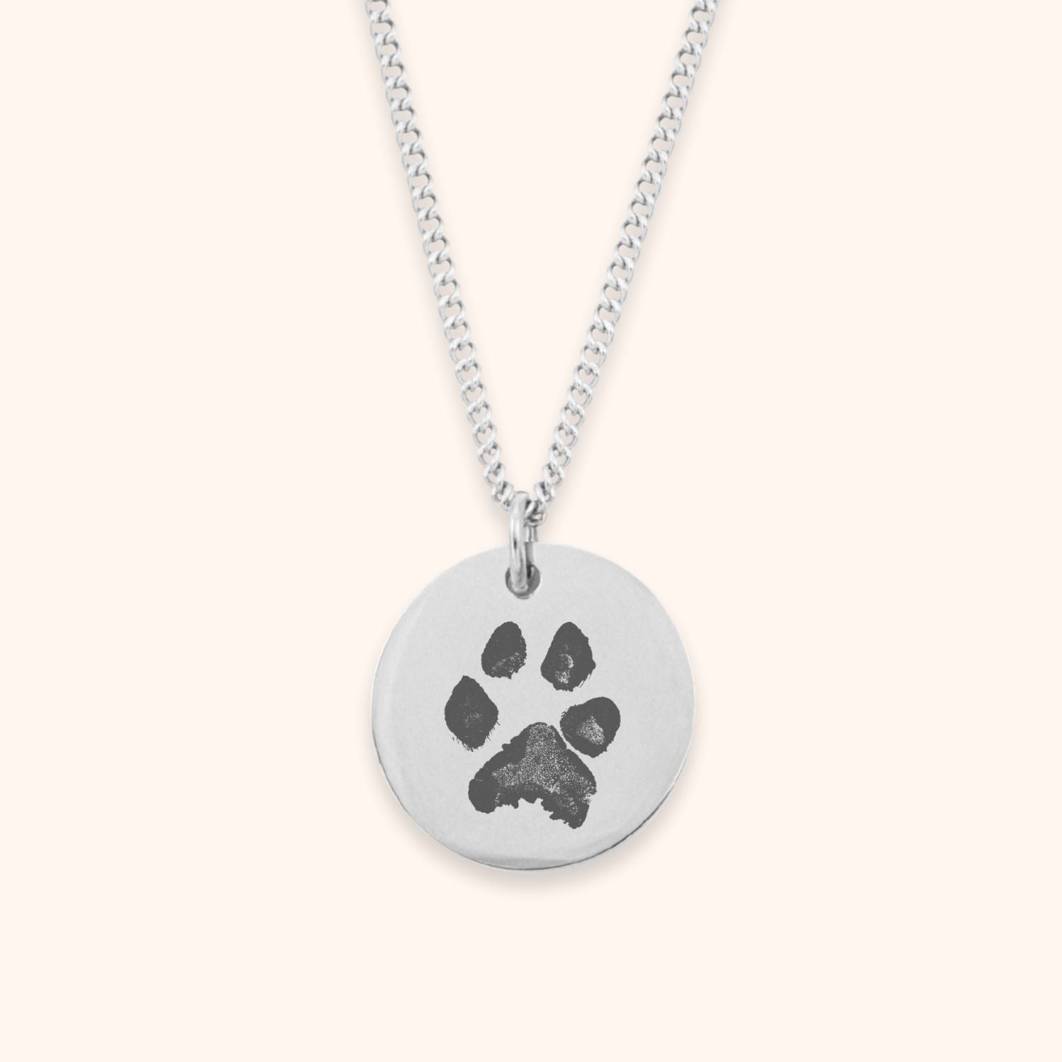 Ketting met pootafdruk hond gepersonaliseerd zilver