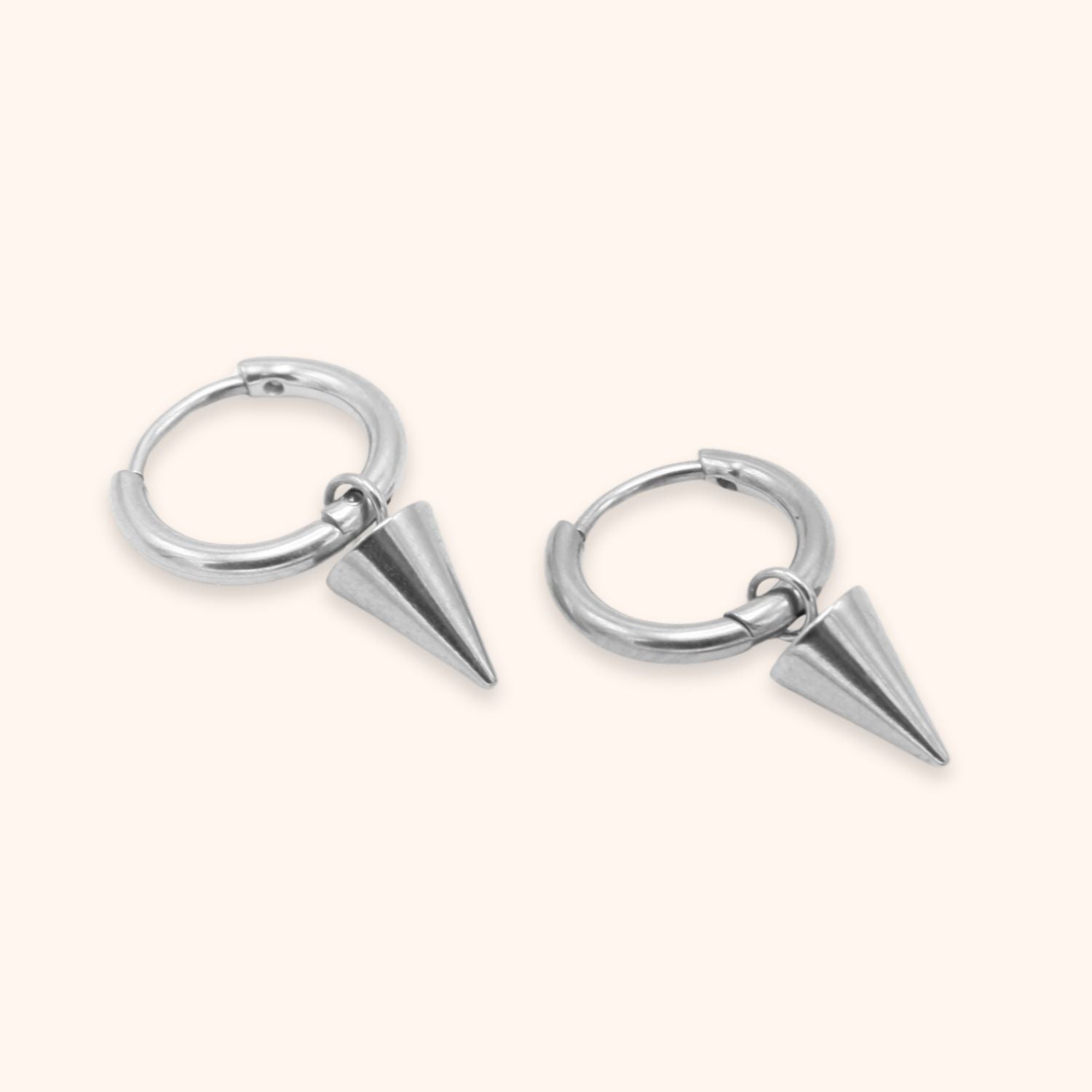 Spike hoops zilver stainless steel