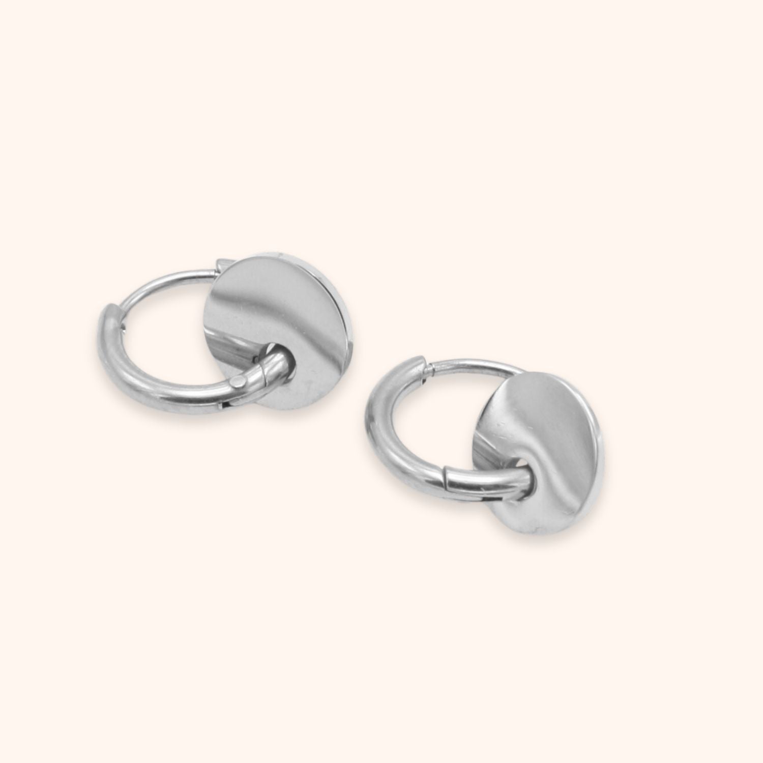 Hoops cirkel hanger zilver stainless steel