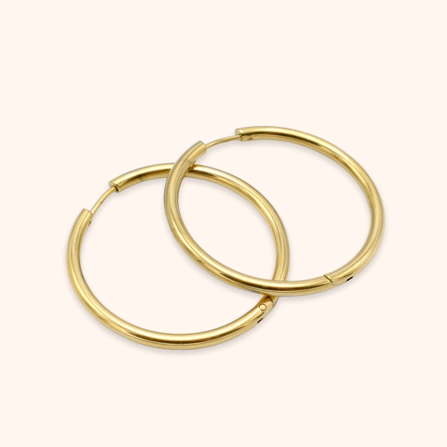 Basic hoops 3.5 cm goud stainless steel