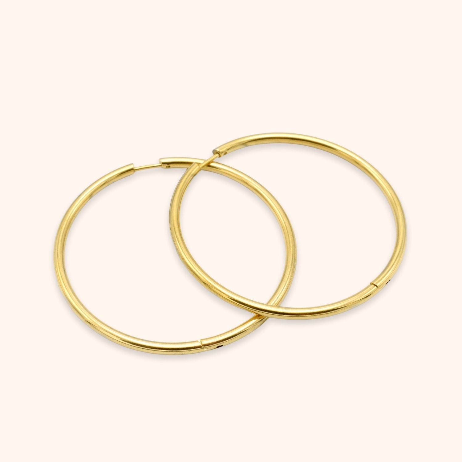 Grote hoops 5 cm goud stainless steel