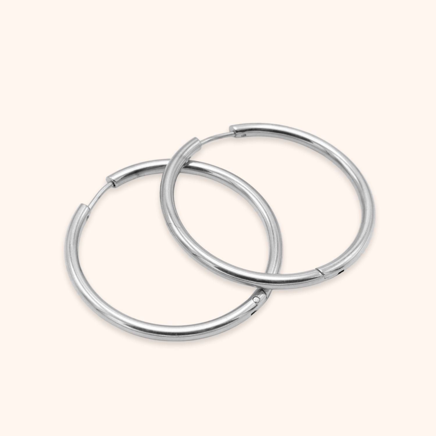 Basic hoops 3.5 cm zilver stainless steel