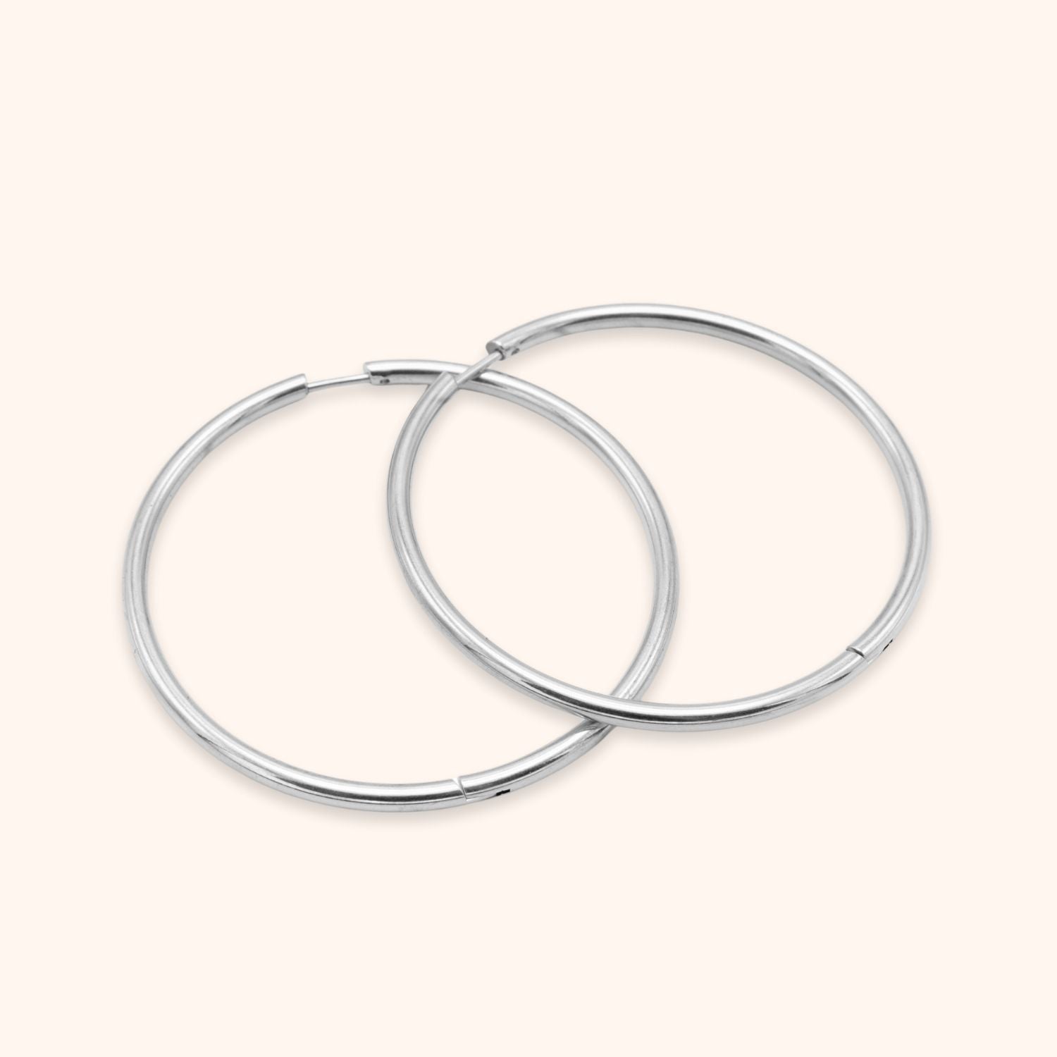 Grote hoops 5 cm zilver stainless steel