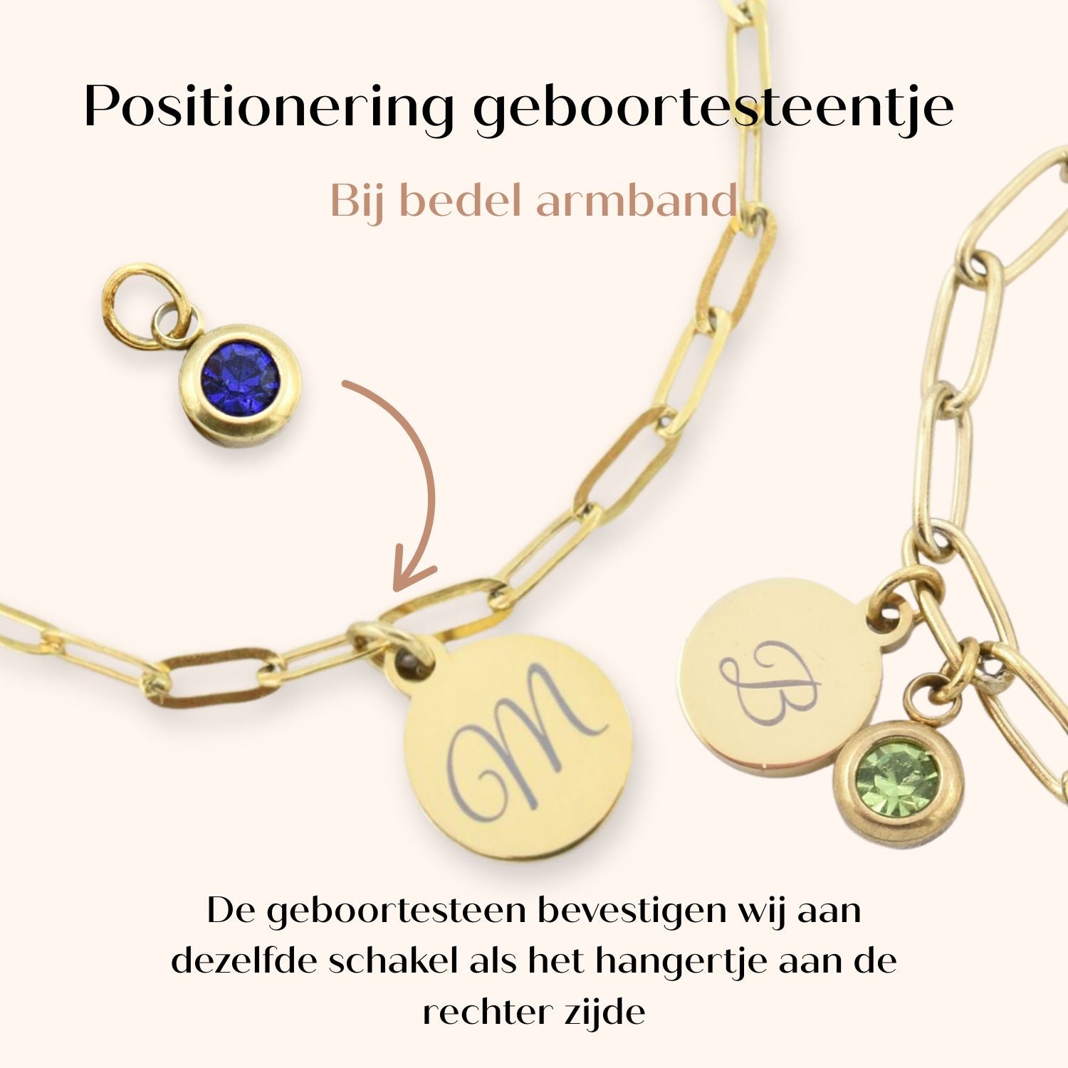 Losse geboortesteen toevoegen aan sieraad