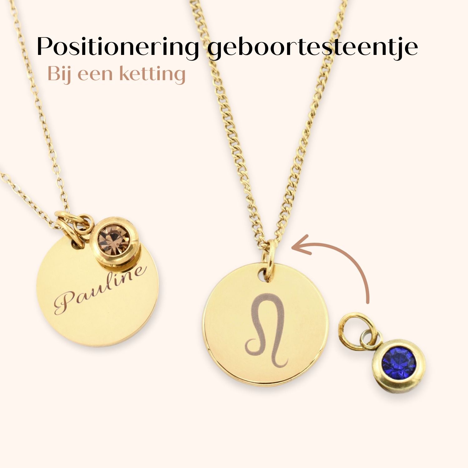 Losse geboortesteen toevoegen aan sieraad