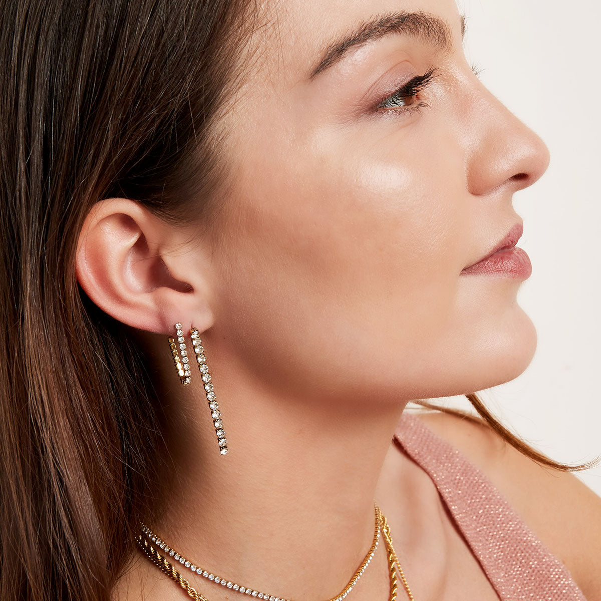 Lange strass oorbellen
