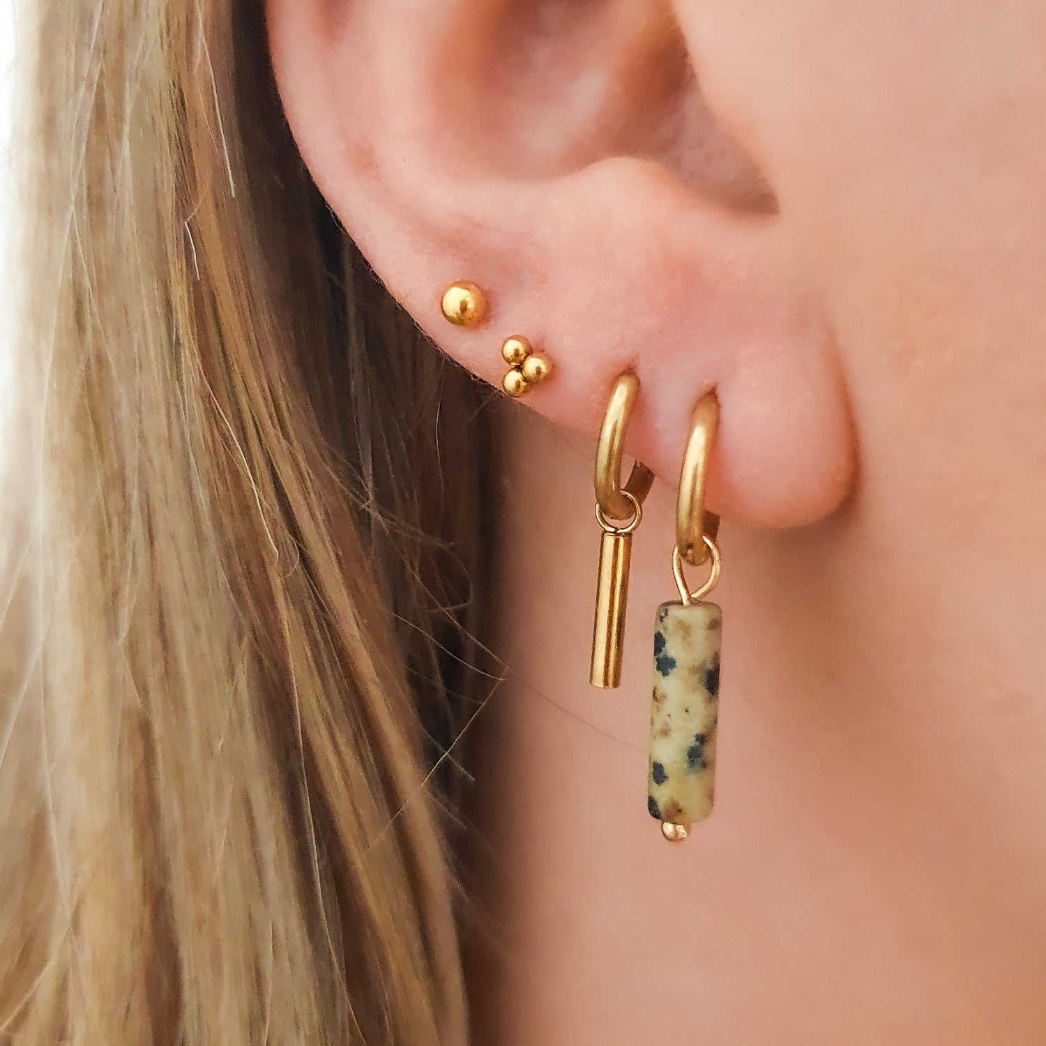 Oorringen dalmatiër jaspis