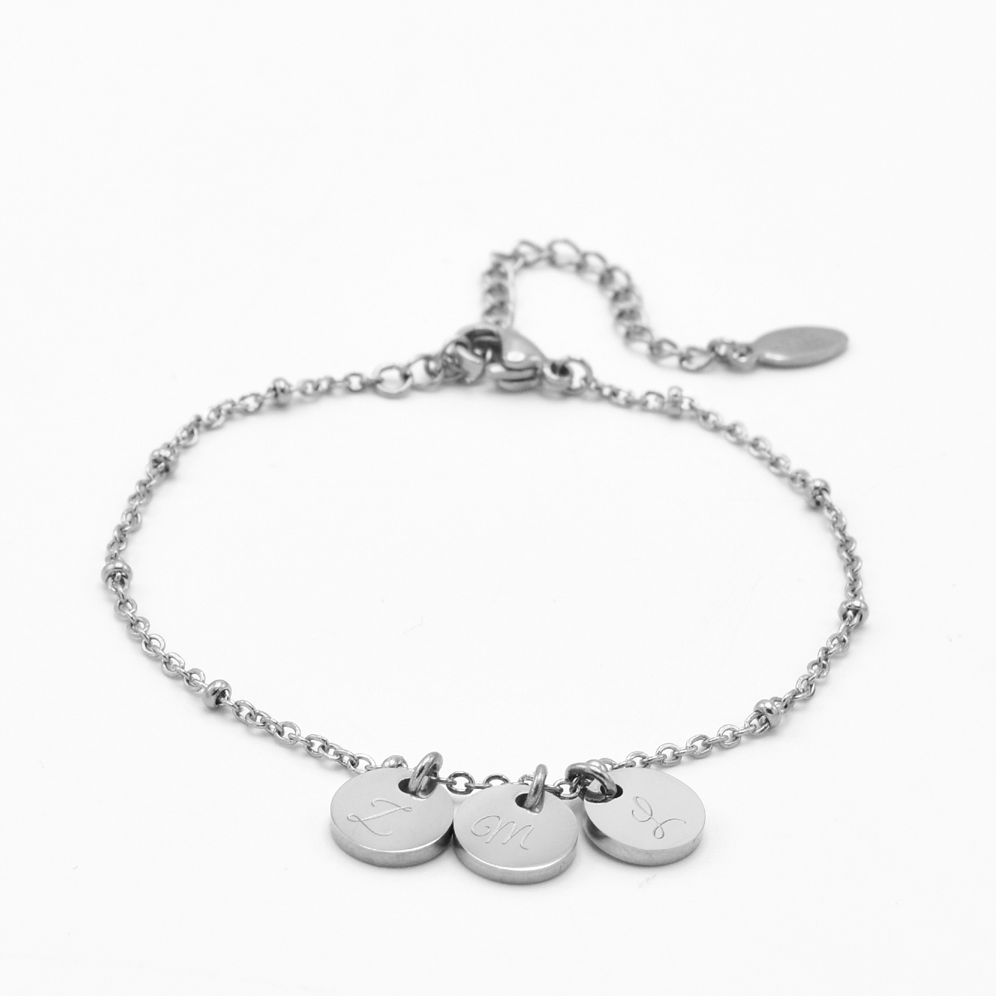 Initialen armband munt | 3 initialen