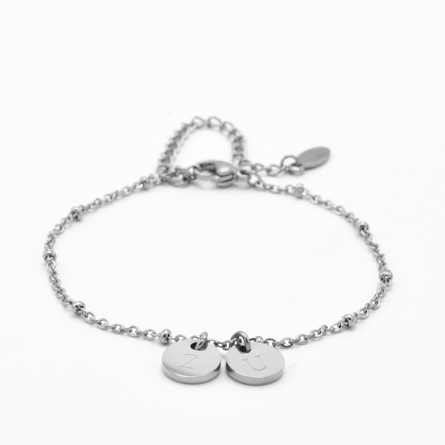 Initialen armband munt | 2 initialen