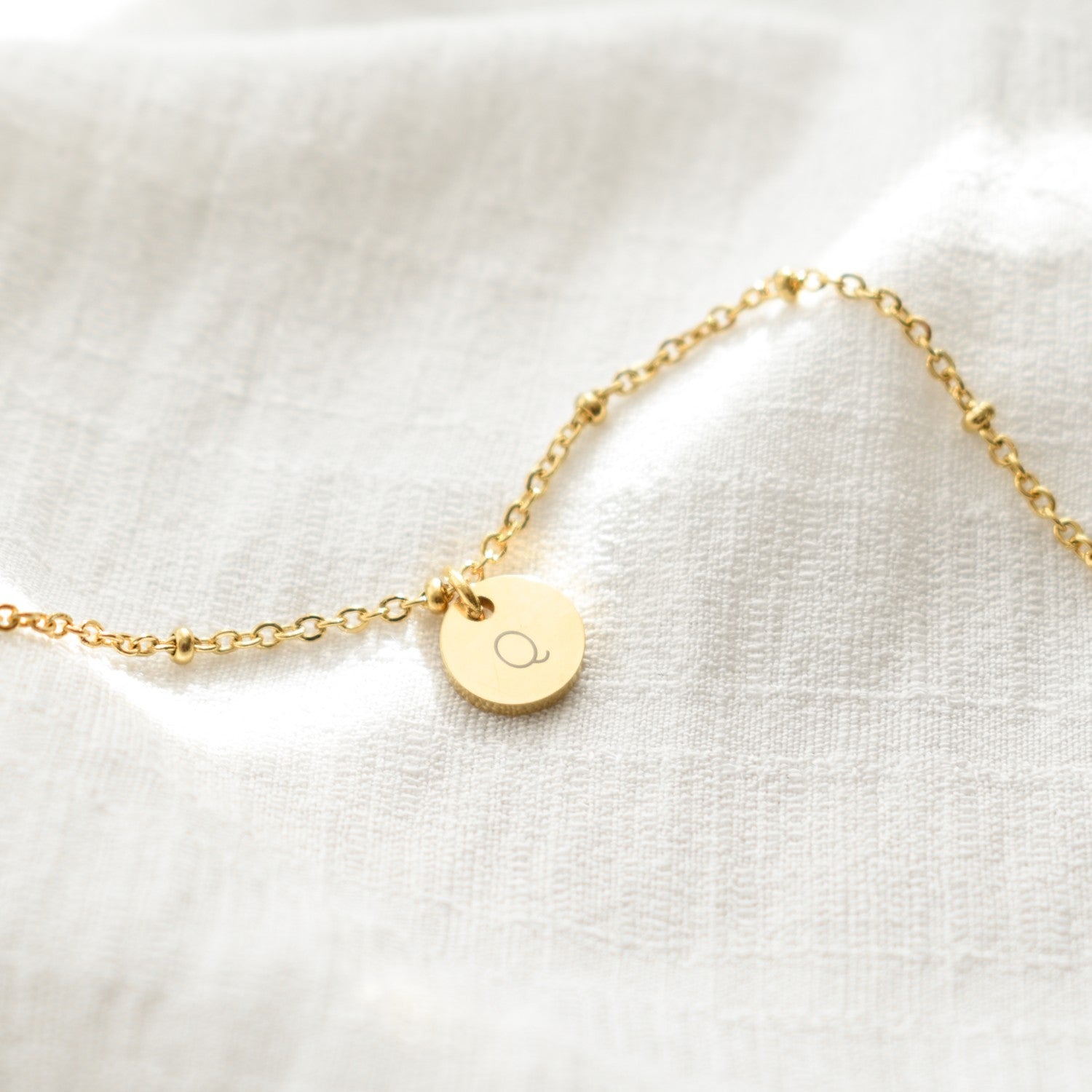Initialen enkelbandje kralen munt | 1 initiaal