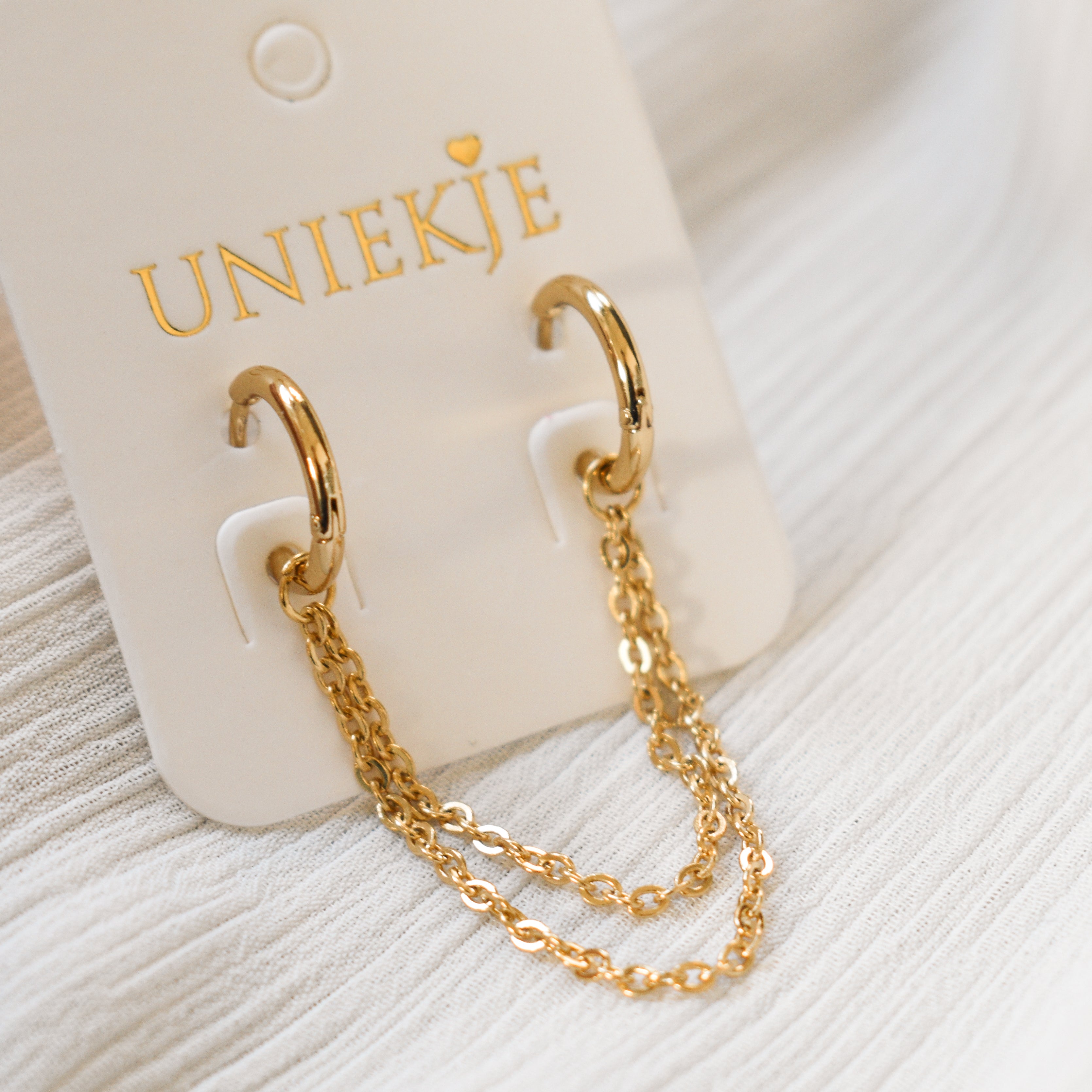 Dubbele oorring ketting basic