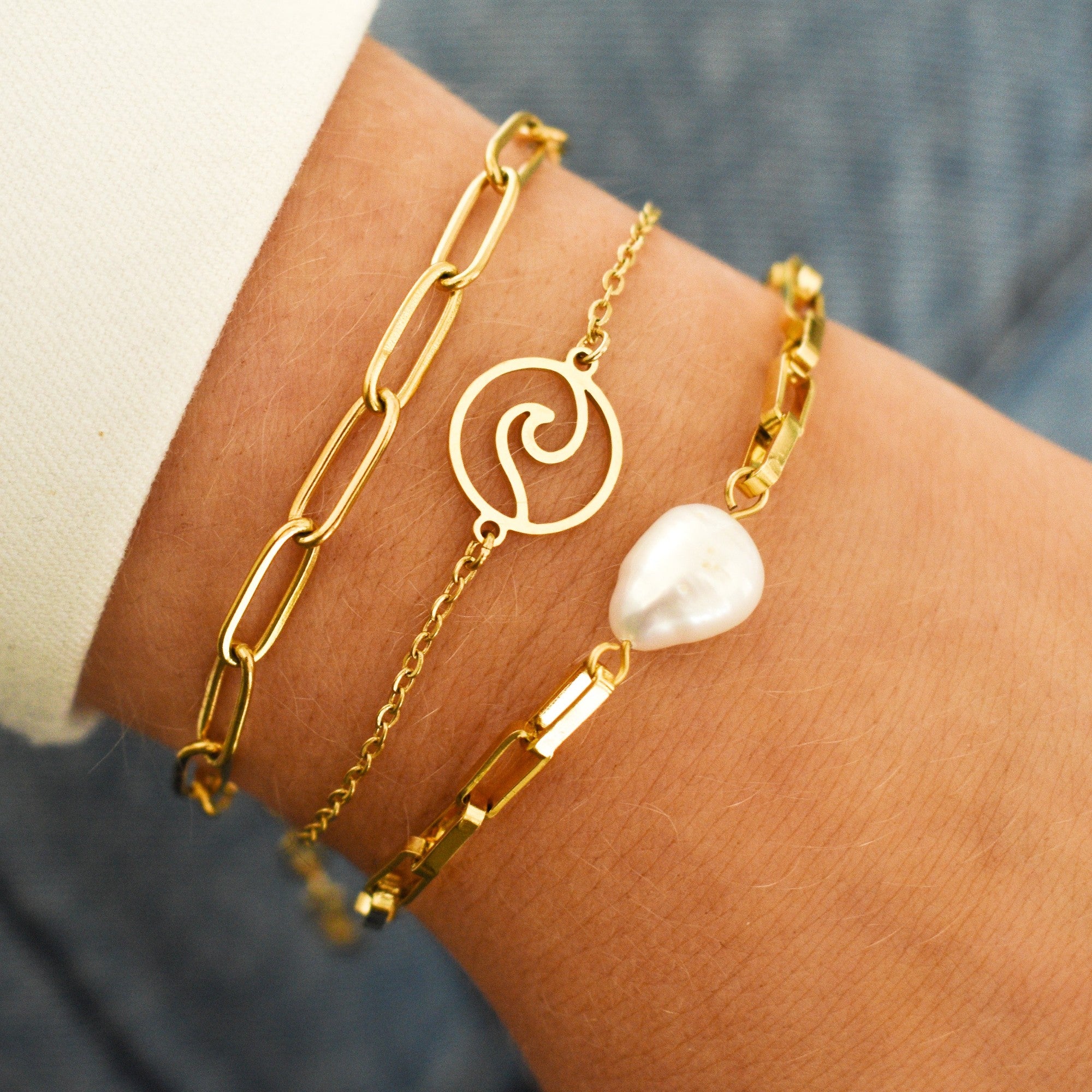 Armbanden goud stainless stee;