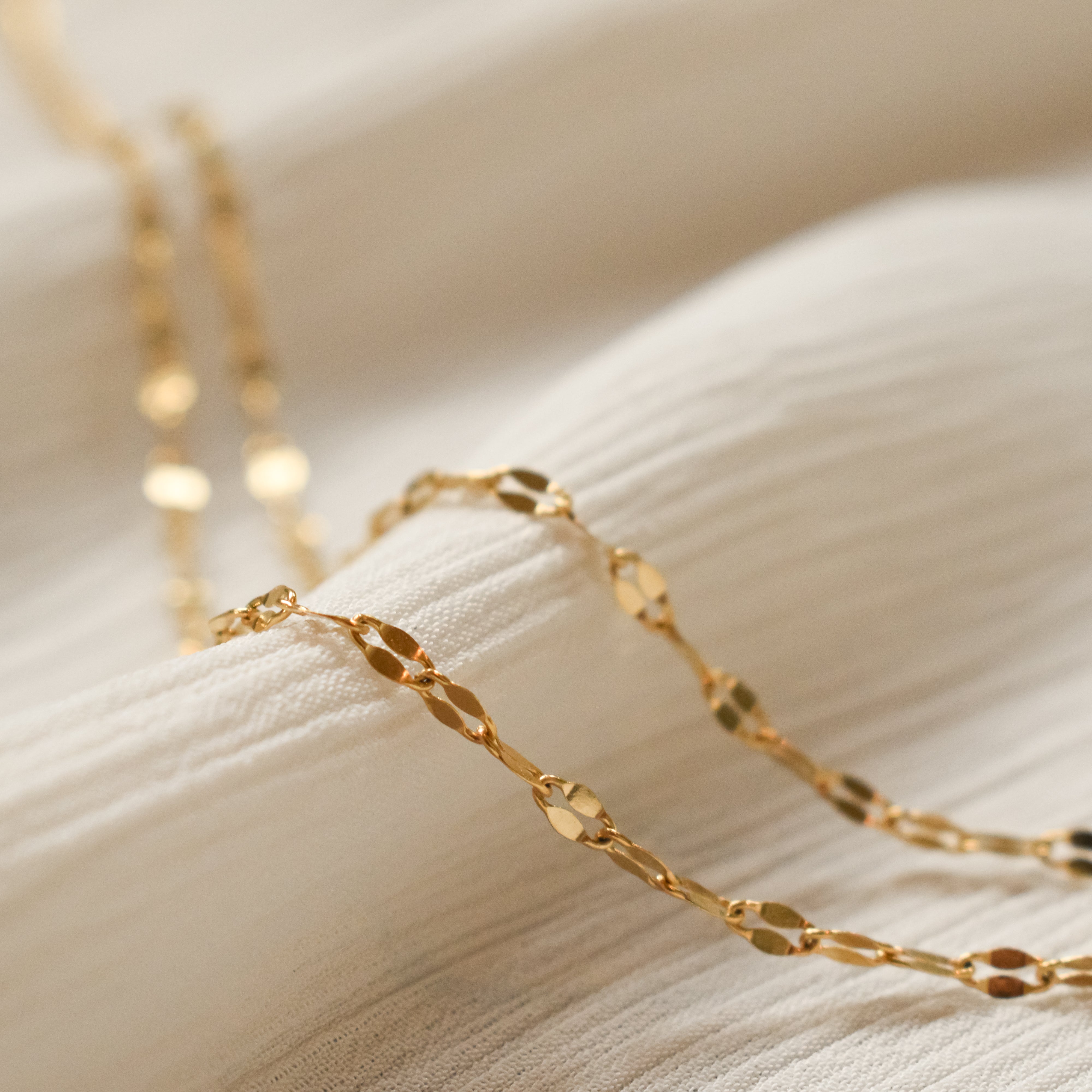 enkelbandje dubbele ketting shiny chain goud stainess steel