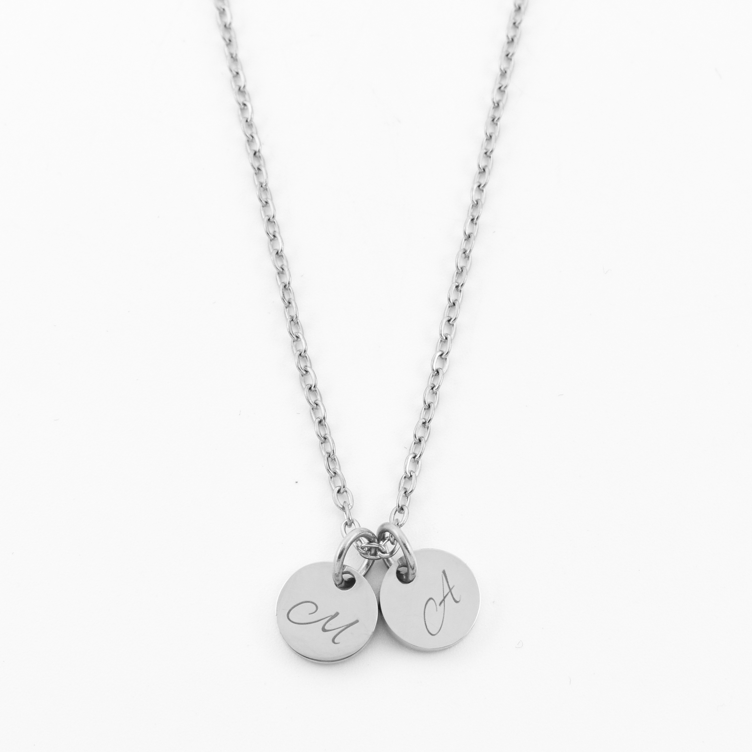 Initials Necklace Mint | 2 coins