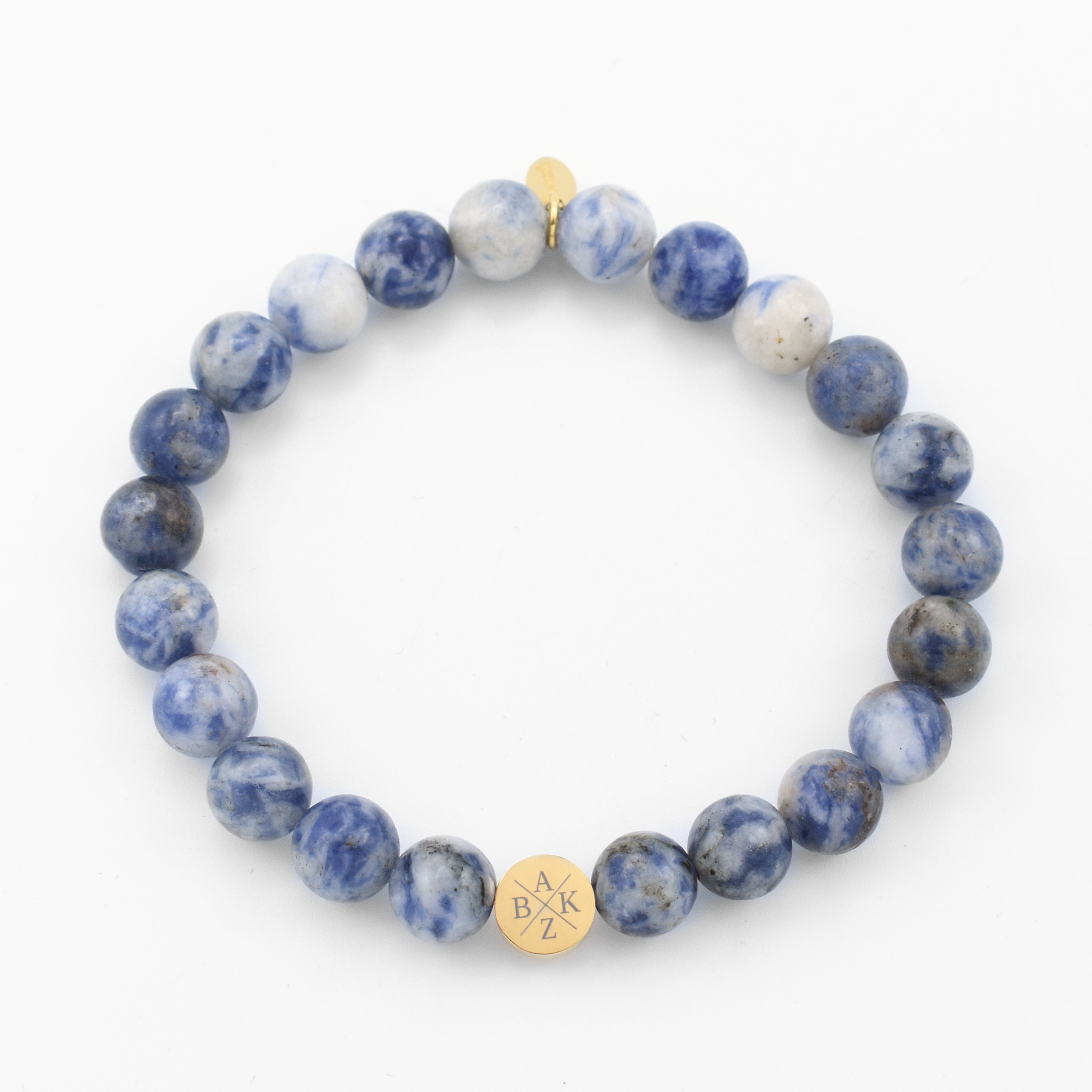 Initialen kralen armband sodaliet blauw