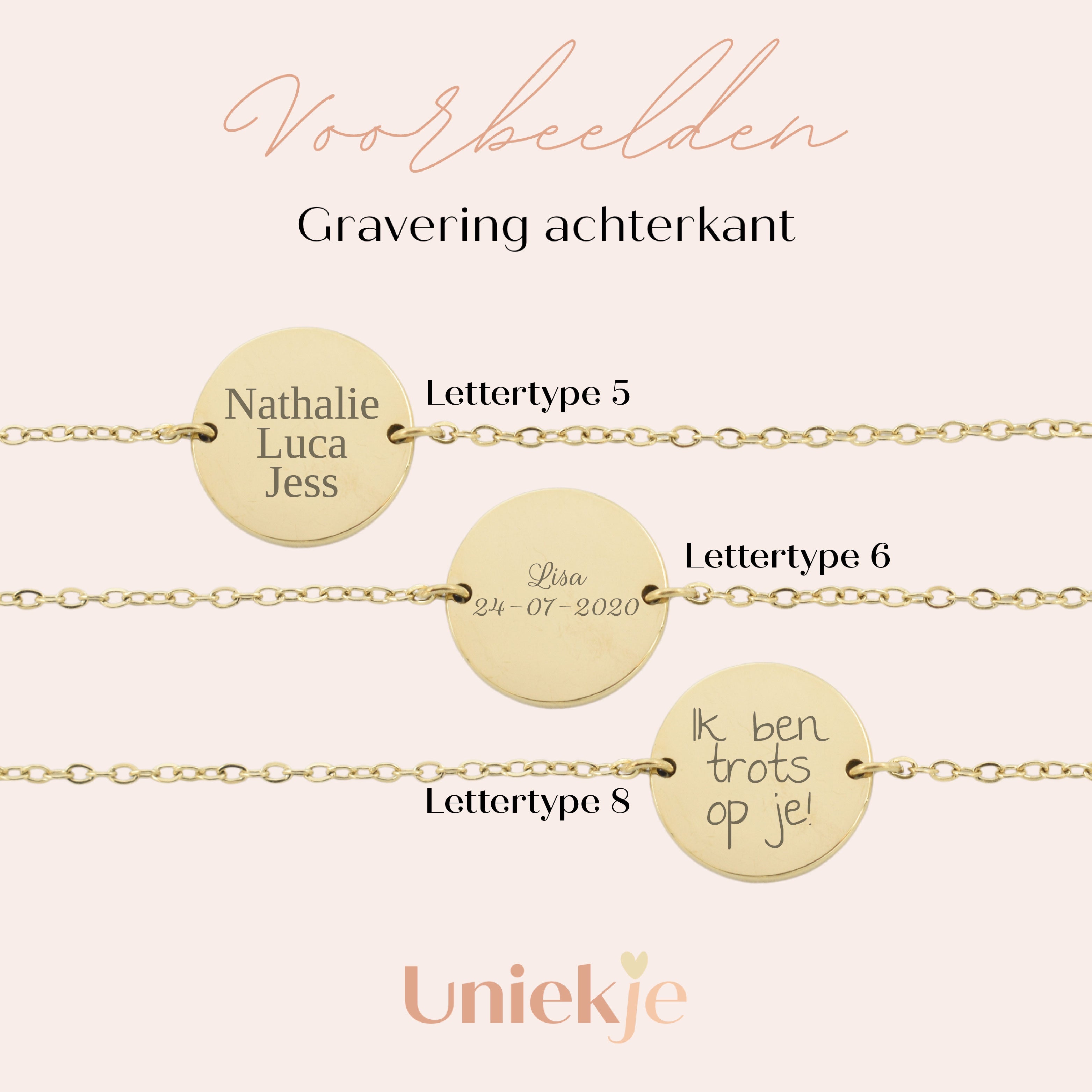 Geboortebloem armband munt